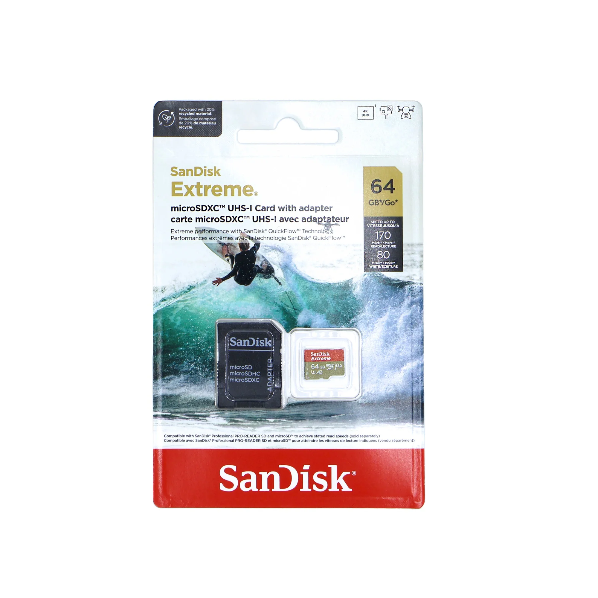 10x SanDisk Micro SD Memory Card for 64GB UHS-I Action Camera with Adapter + Card Wallet - Image 2