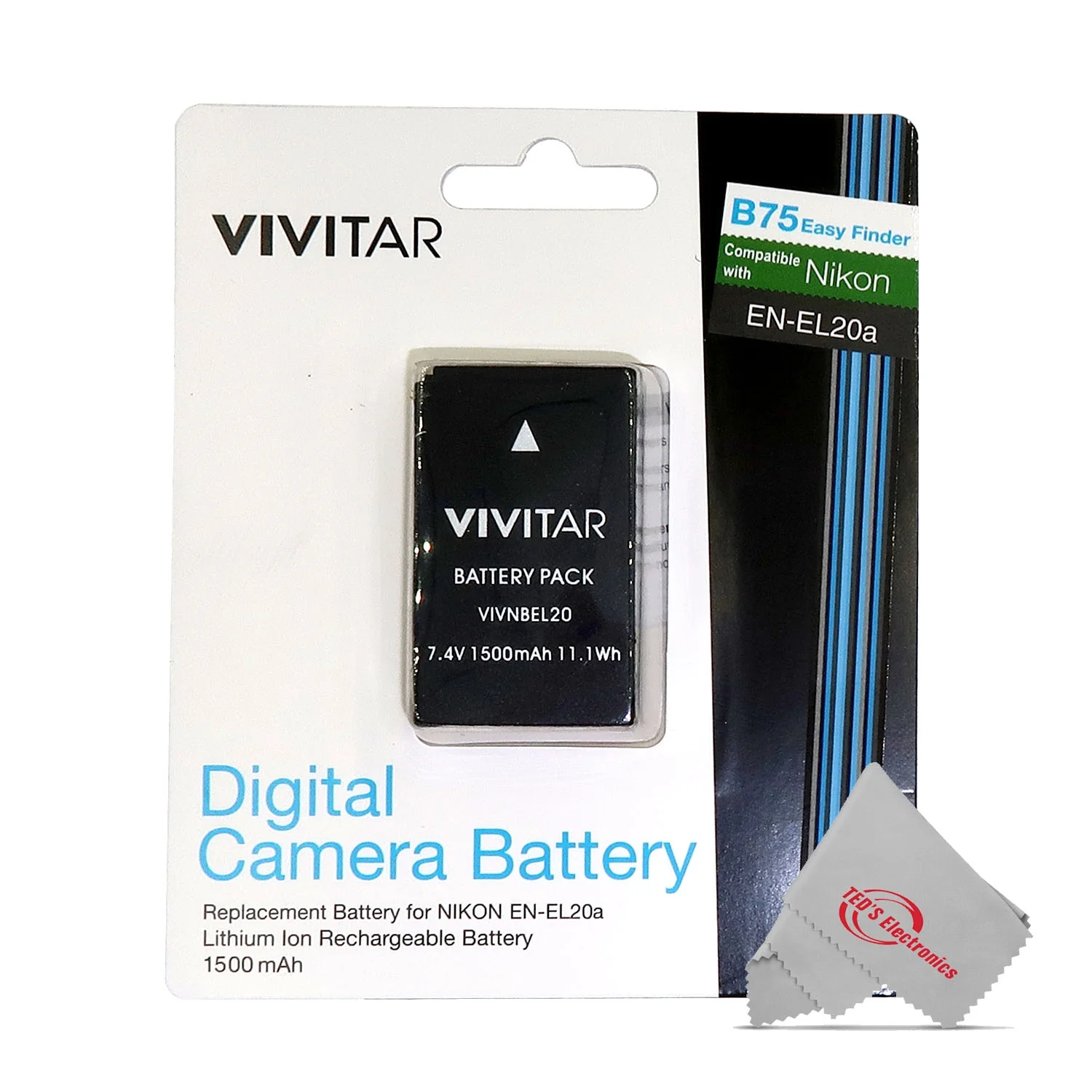 Vivitar NB EL20 Replacement Battery 7.4V 1500mAh for Nikon EN-EL20a Battery for Nikon P1000 P950 J1 1 AW1 1 V3 - 2 Units - Image 3