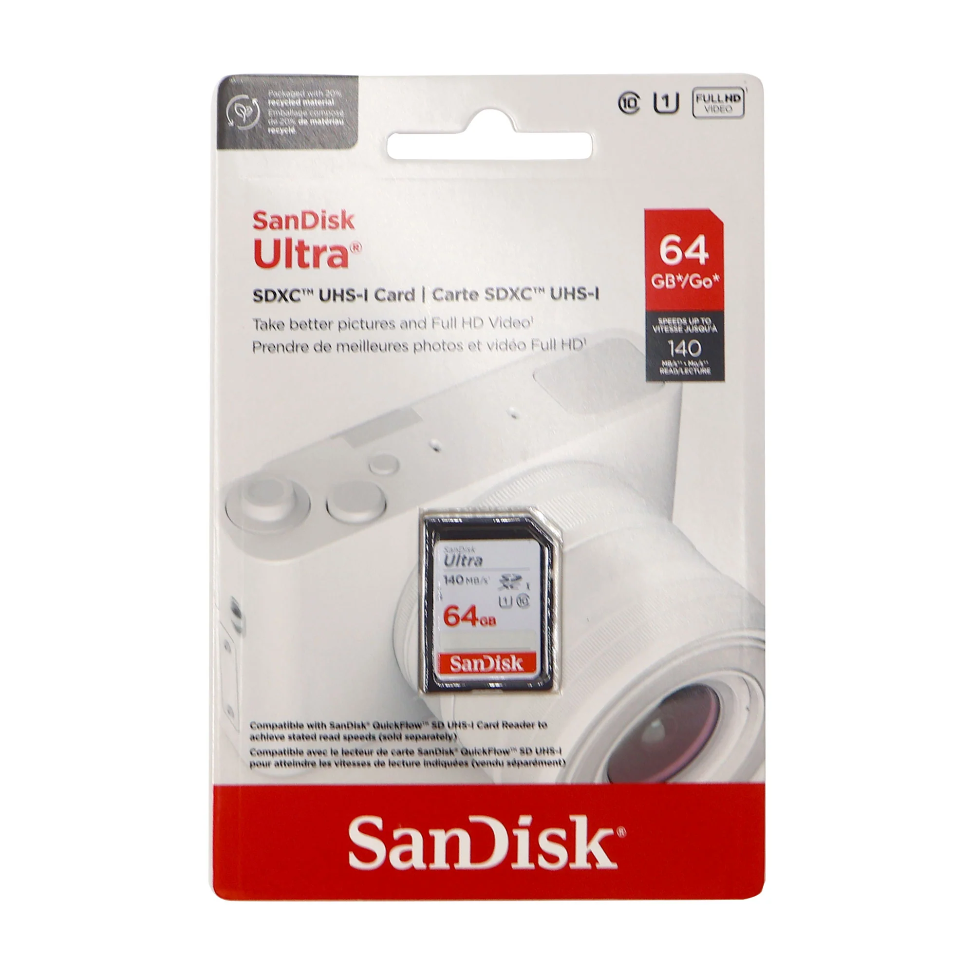 3x SanDisk 64GB Ultra SDXC UHS-I Memory Card - Up to 140MB/s SD Card - SDSDUNB-064G-GN6IN + Card Wallet - Image 2