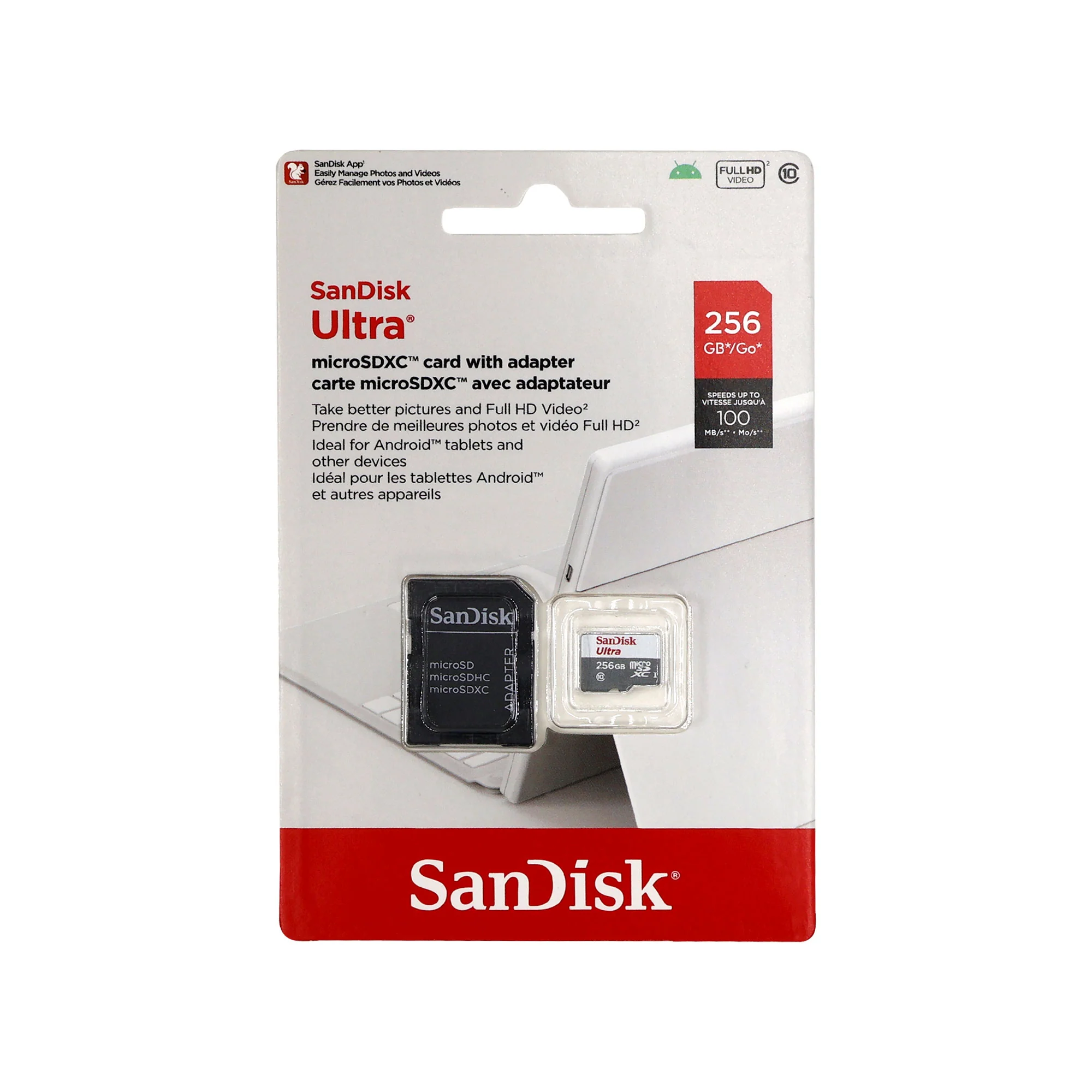 3x Sandisk Ultra 256GB 100MB/s Class 10 Micro SDXC Memory Card Full HD Video with SD Adapter - Image 2