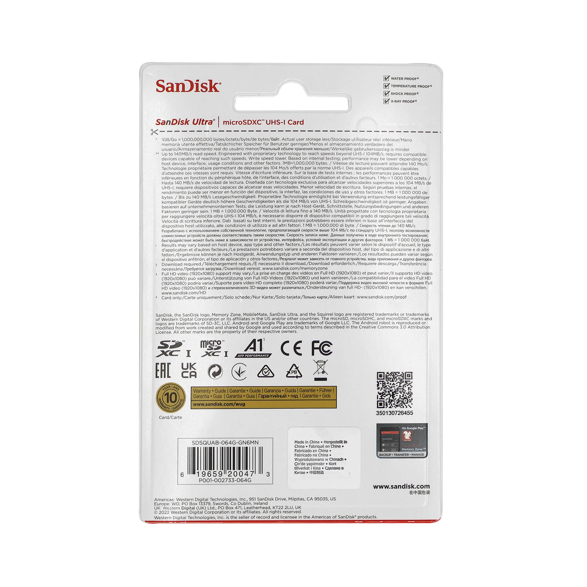 3x Sandisk Ultra microSD 64 GB 140MB/s Memory Card + Card Wallet - Image 3