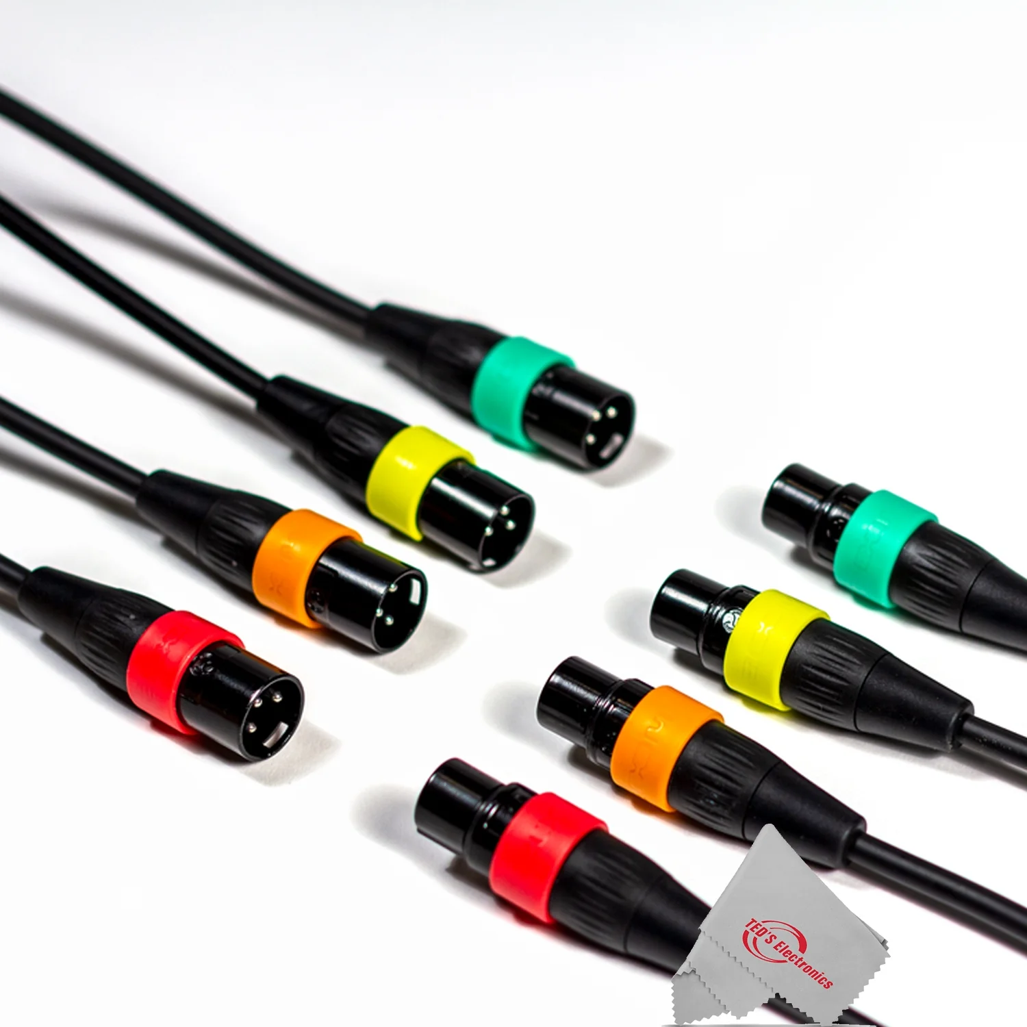 3x Strukture XLR Microphone Cable Male to Female 6 Ft Fully Balanced Premium Mic Cable + Zoom XLR-6c Color ID Rings for Microphone Cables (6 Pairs) - Image 3