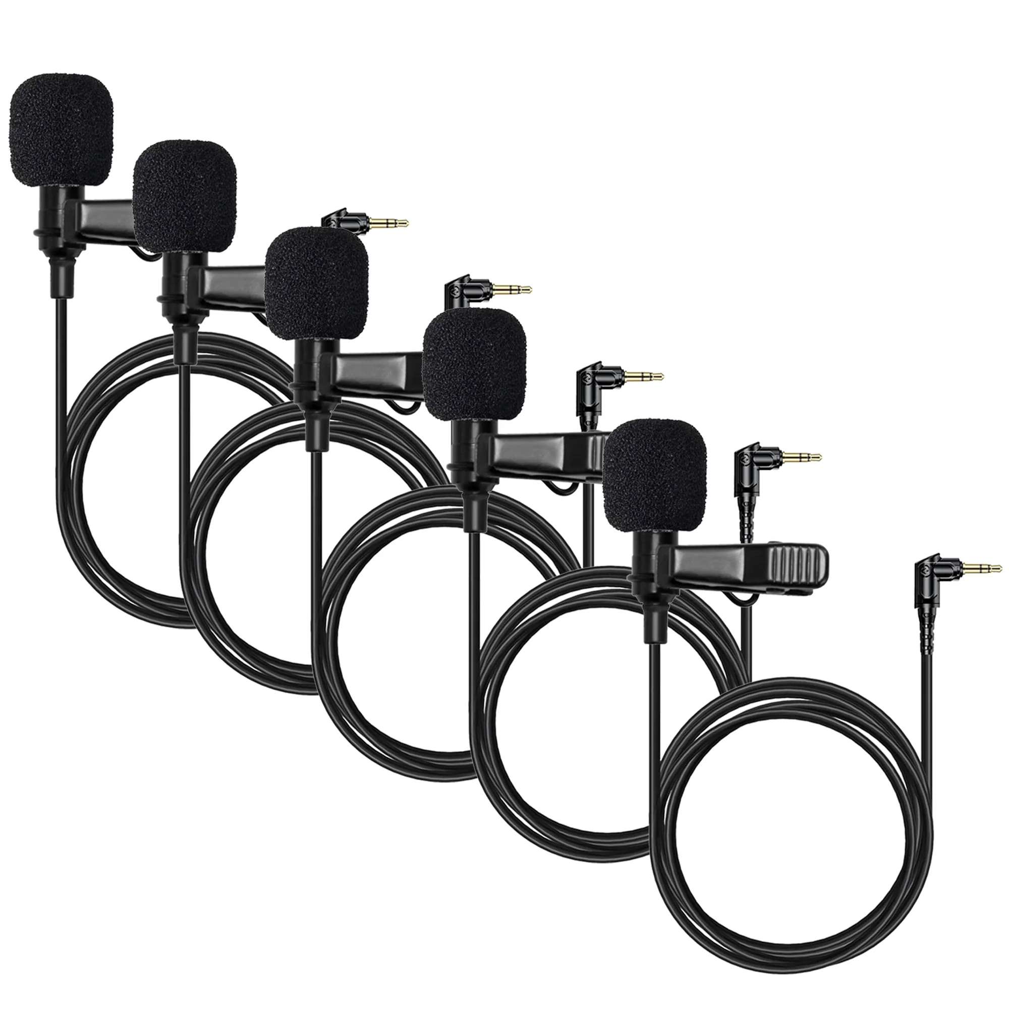 5x Hollyland External Clip On Lavalier Microphone with 3.5mm Audio Jack, Compatible with Lark Max Microphone System-Black, (1 Pack)