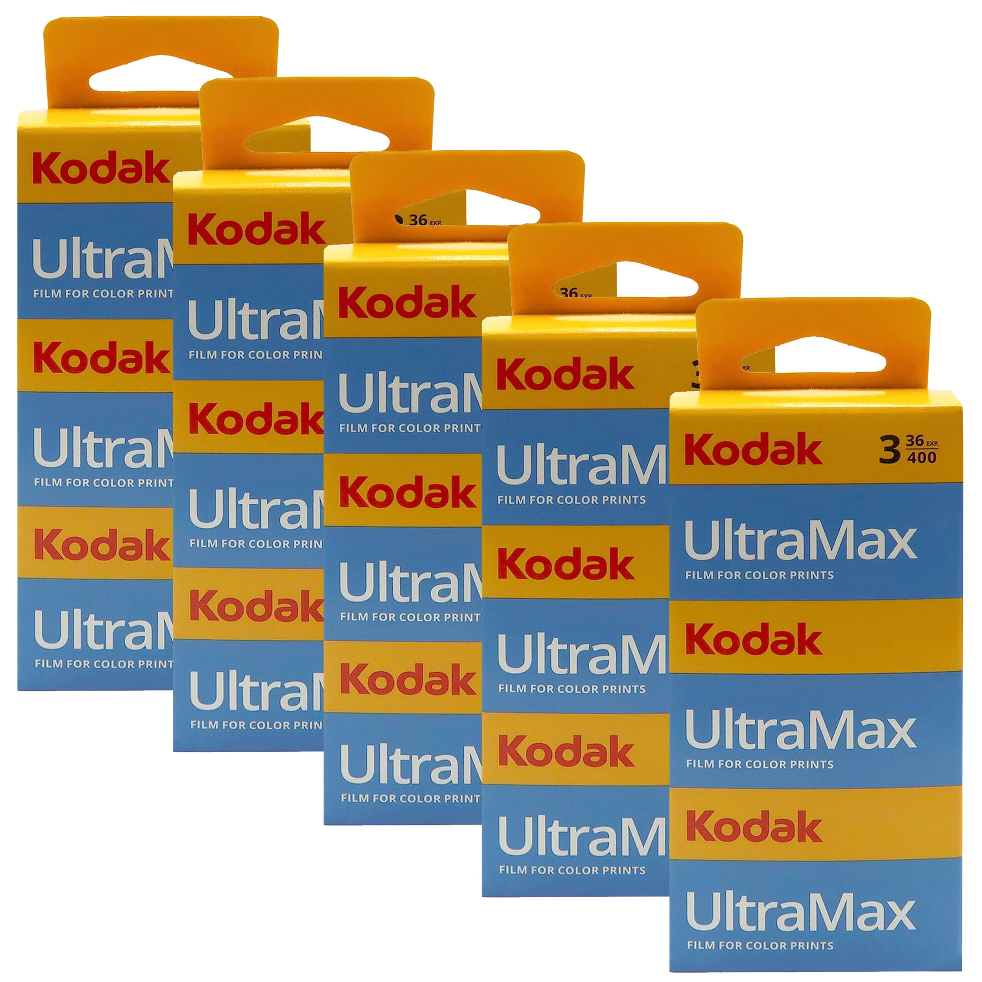5x Kodak UltraMax 400 Color Negative Film (35mm, 36 Exposures) - 3 Pack