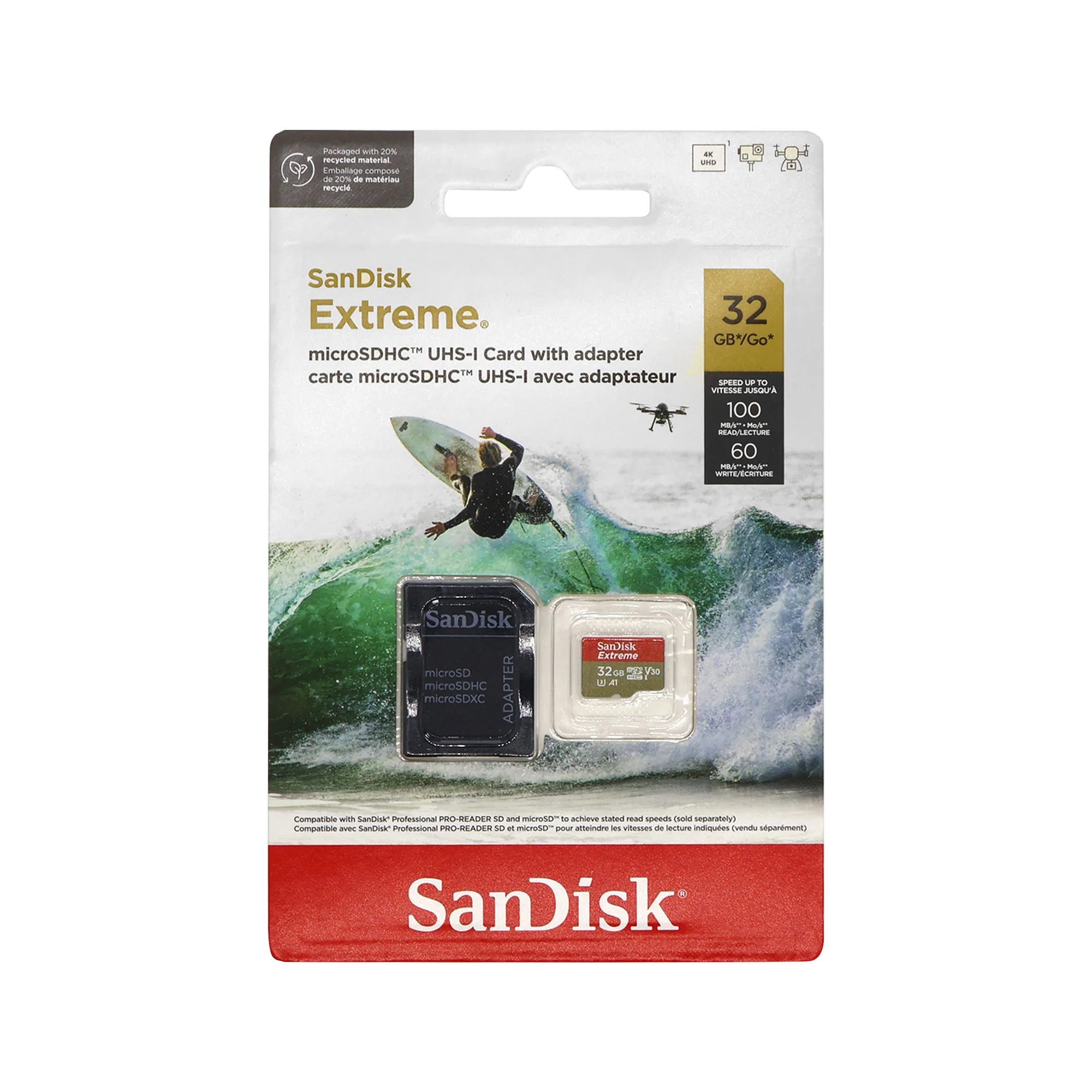 5x SanDisk 32GB Extreme UHS-I microSDHC Memory Card with SD Adapter - Image 2