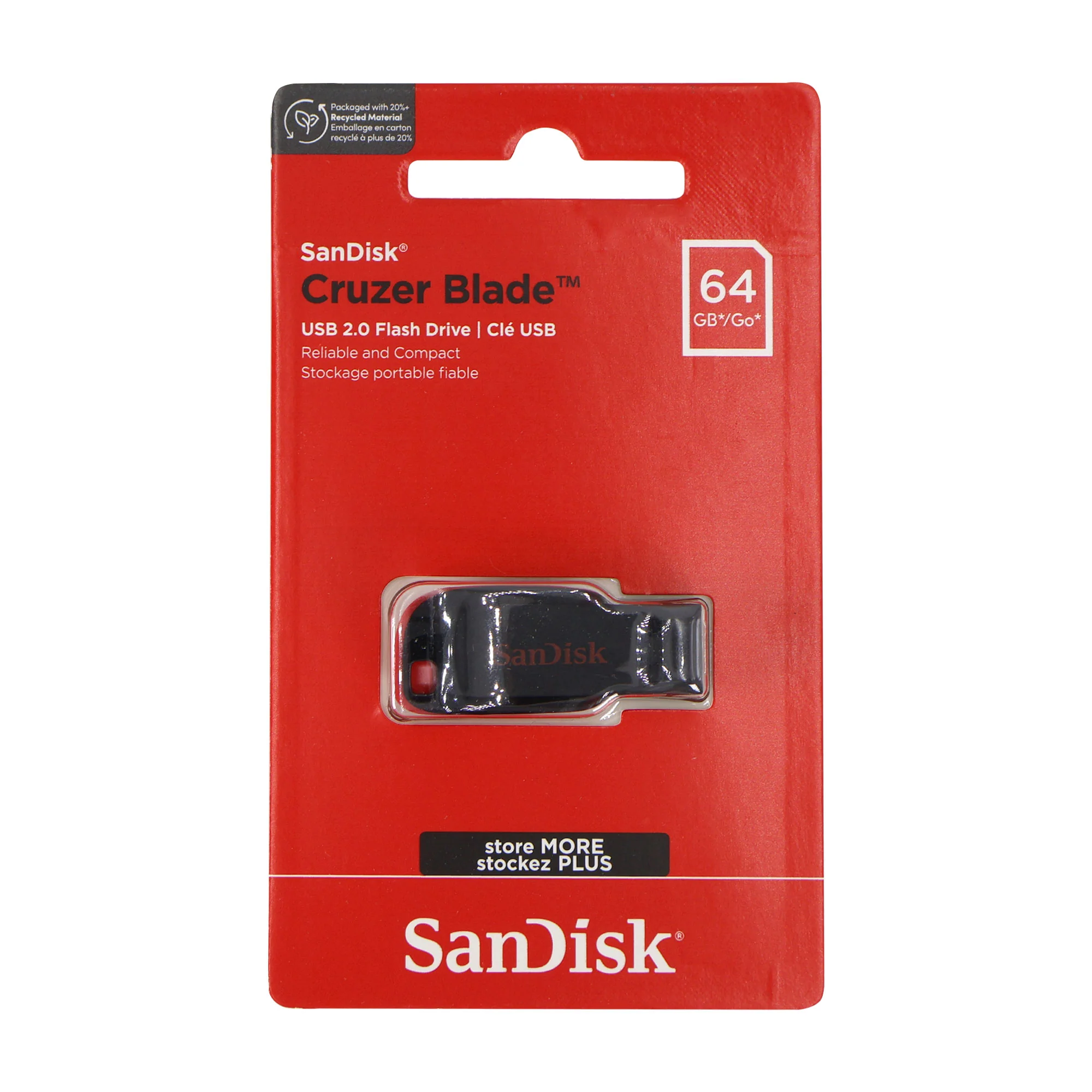 5x SanDisk Cruzer Blade USB Flash Drive - 64GB (Red) + Card Wallet - Image 2