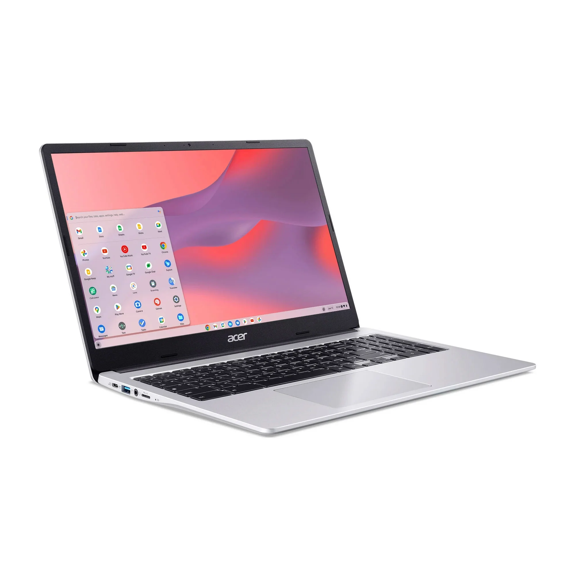 Acer Chromebook 315 15.6" Laptop Intel N4500 4GB 64GB eMMC Pure Silver + Samson SR350 Headphones + VidPro Wireless Mic + 64GB SD - Image 3