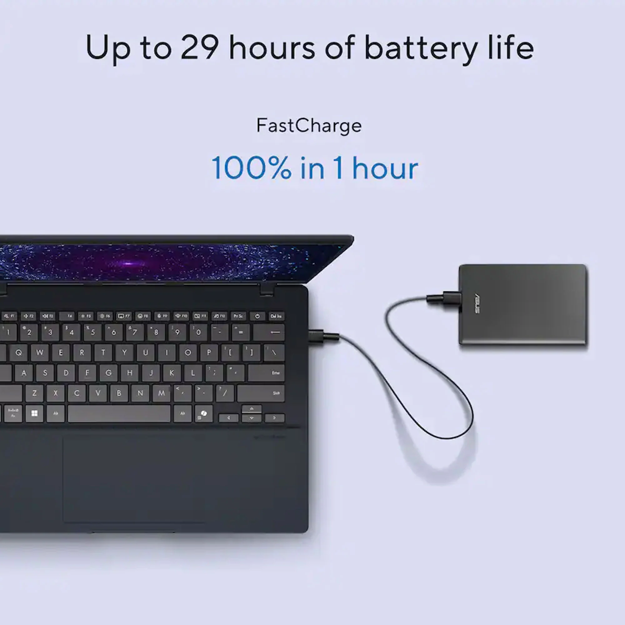 ASUS Vivobook 14 14" FHD+ Laptop - Snapdragon X - 16GB Memory, 512GB SSD (Quiet Blue) with SanDisk Cruzer Blade 128GB USB Flash Drive + Protective Bag - Image 7
