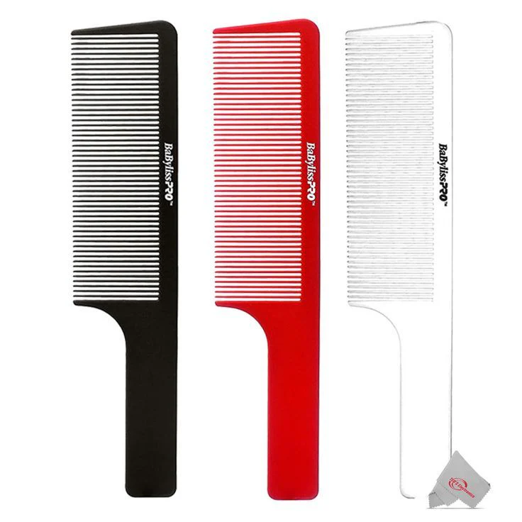 BaBylissPRO Barberology 9 Inch Clipper Comb - White, Black and Red