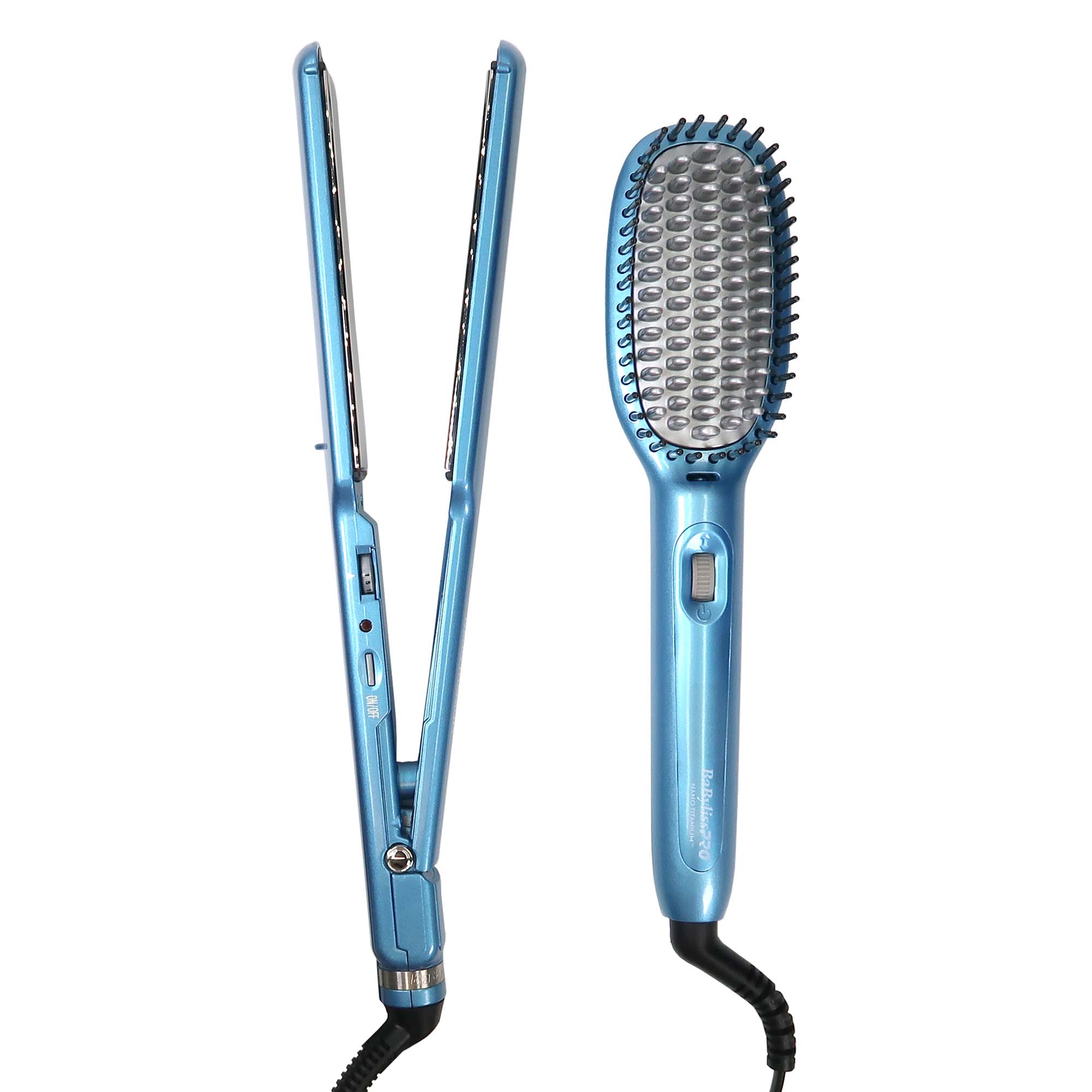 Babyliss Pro Nano Titanium 1.5" Ultra-Thin Flat Iron & Thermal Paddle Brush BNTPP52UC with Digital Flat Iron 1" BNT4095TUC - Image 2