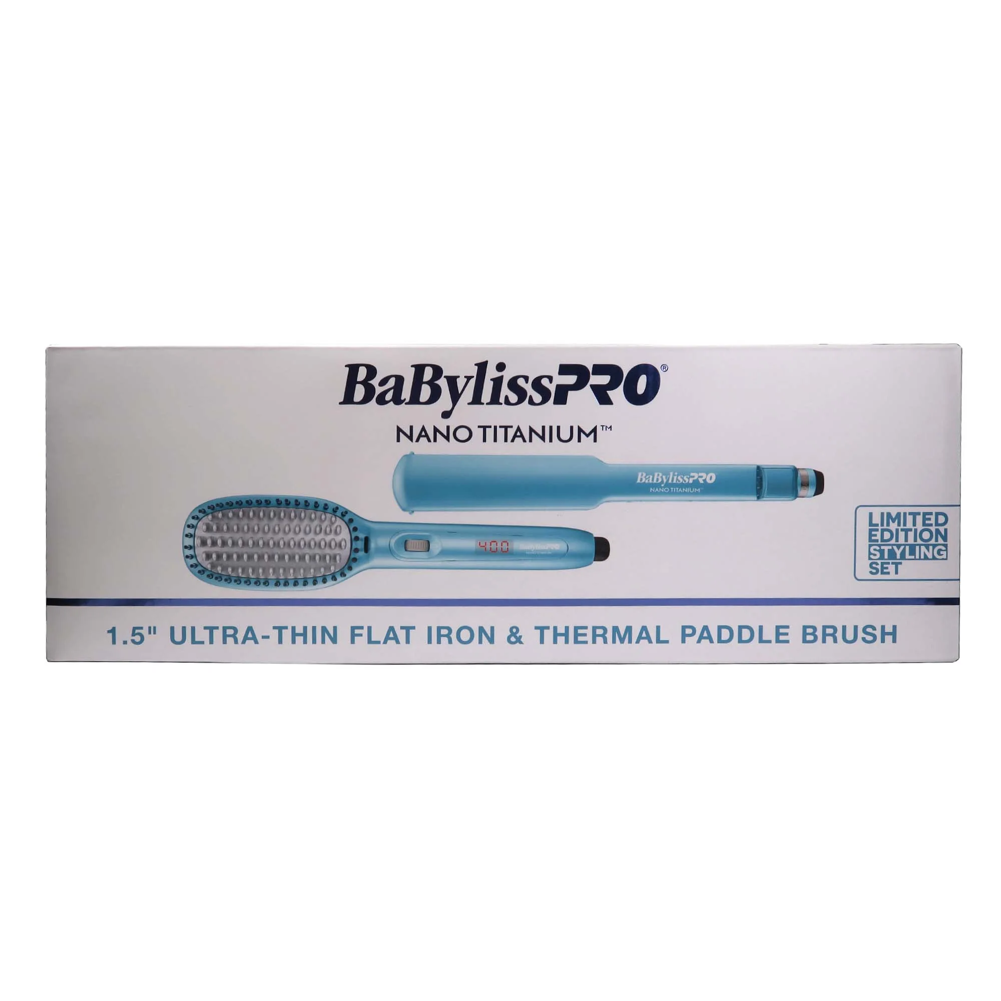 Babyliss Pro Nano Titanium 1.5" Ultra-Thin Flat Iron & Thermal Paddle Brush BNTPP52UC with Digital Flat Iron 1" BNT4095TUC - Image 3