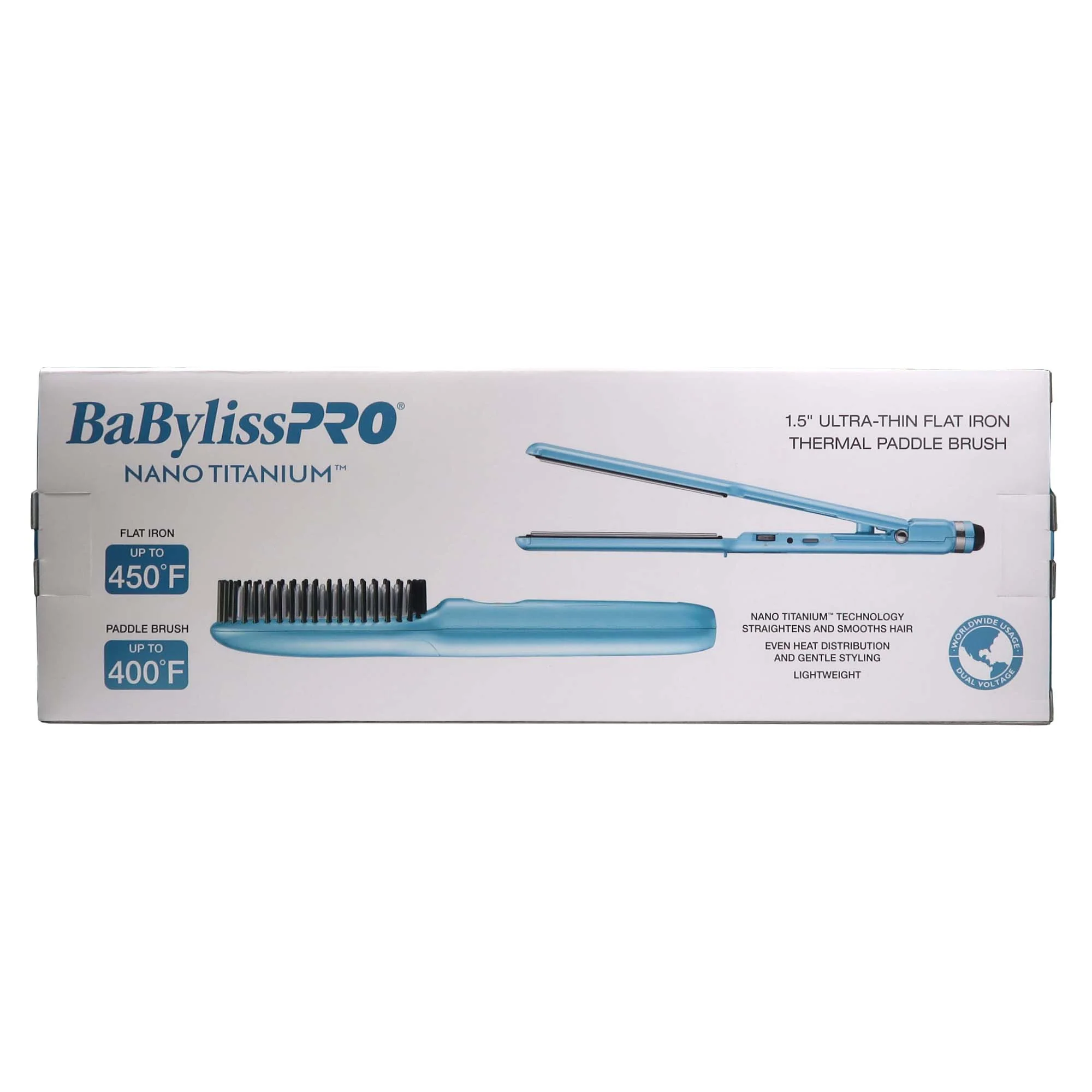Babyliss Pro Nano Titanium 1.5" Ultra-Thin Flat Iron & Thermal Paddle Brush BNTPP52UC with Digital Flat Iron 1" BNT4095TUC - Image 4