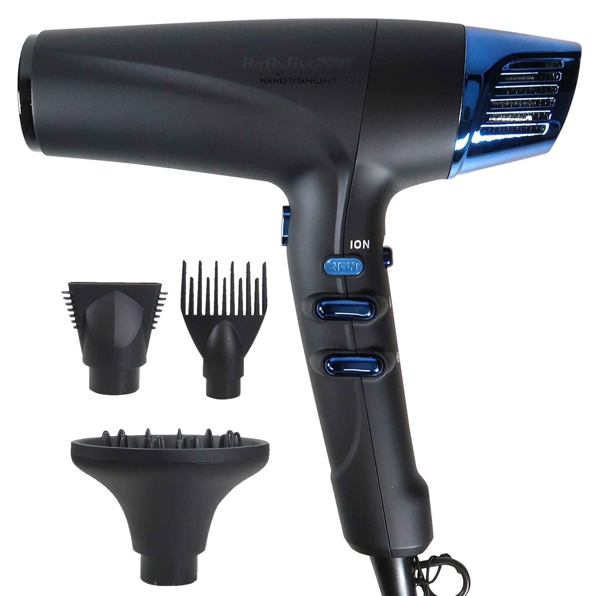 BaByliss Pro Limited-Edition Nano Titanium High-Speed Dual Ionic Dryer BNTMB9100 with Nano Titanium 1" Compact Full Power Curling Wand BNTMWUC - Image 2