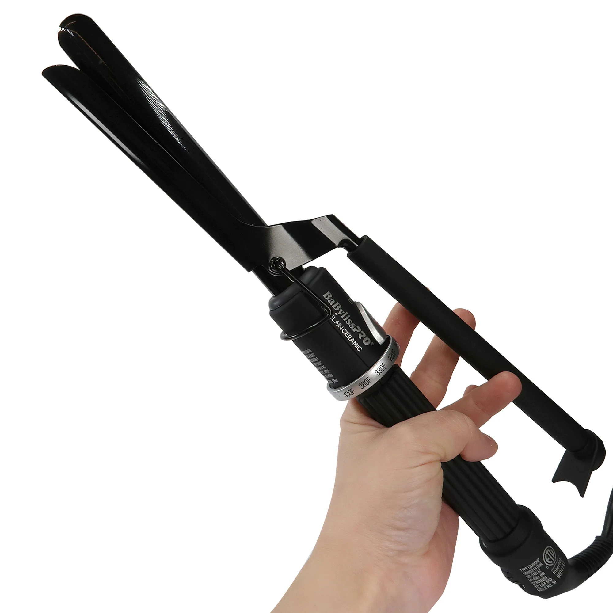 BaByliss Pro Porcelain Ceramic Marcel Curling Iron 3/4" BP75MUC with Conair Pro Ergo-Grip Detangler Brush - Image 4