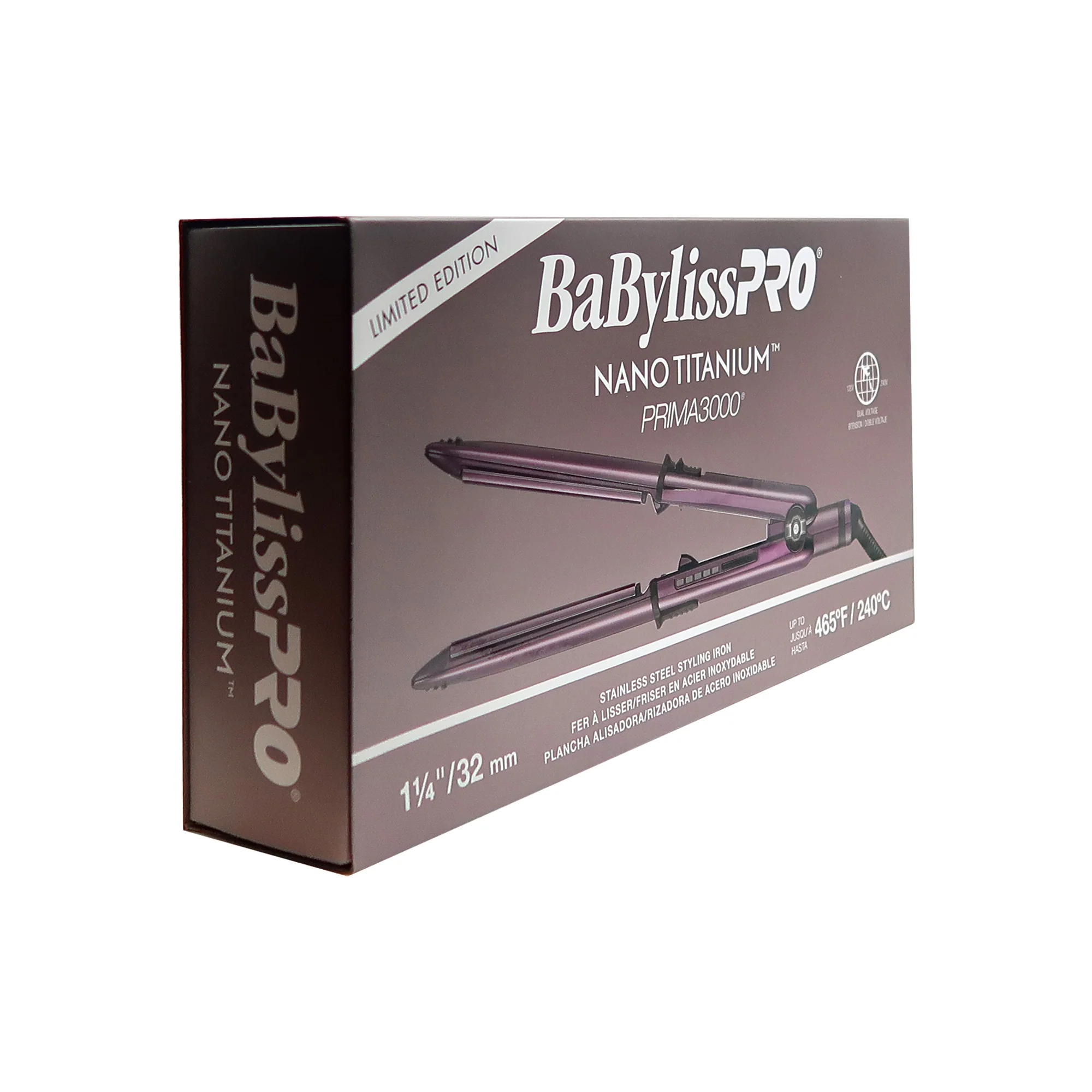 BaByliss Pro Porcelain Ceramic Gift Box (Dryer, Waver, Curling Iron) BPPP7 with LIMITED EDITION Nano Titanium Prima 3000 1¼" Flat Iron Midnight Purple BNTP3000TUC Bundle - Image 4