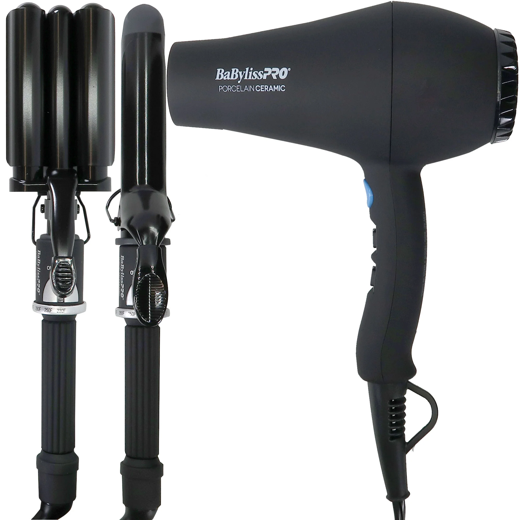 BaByliss Pro Porcelain Ceramic Gift Box (Dryer, Waver, Curling Iron) Black #BPPP7 + BaByliss Pro Studio Design Series 1.25 Inch Crimpcurl #BCI005UC - Image 7