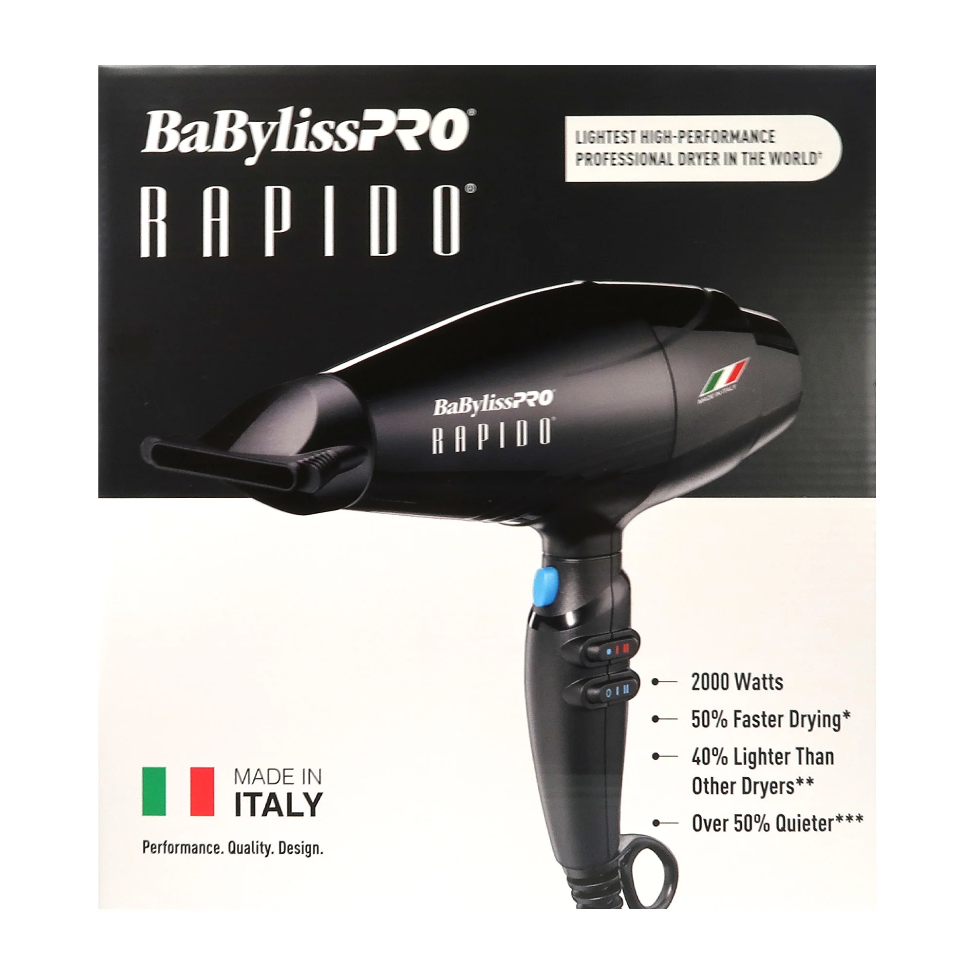 BaBylissPro Rapido Nano Titanium Italian Performance Hair Dryer BRAP1 + Nano Titanium 1 1/4" Spring Curling Iron BNT125S + ConairPro Round Brush 2½" - Image 6
