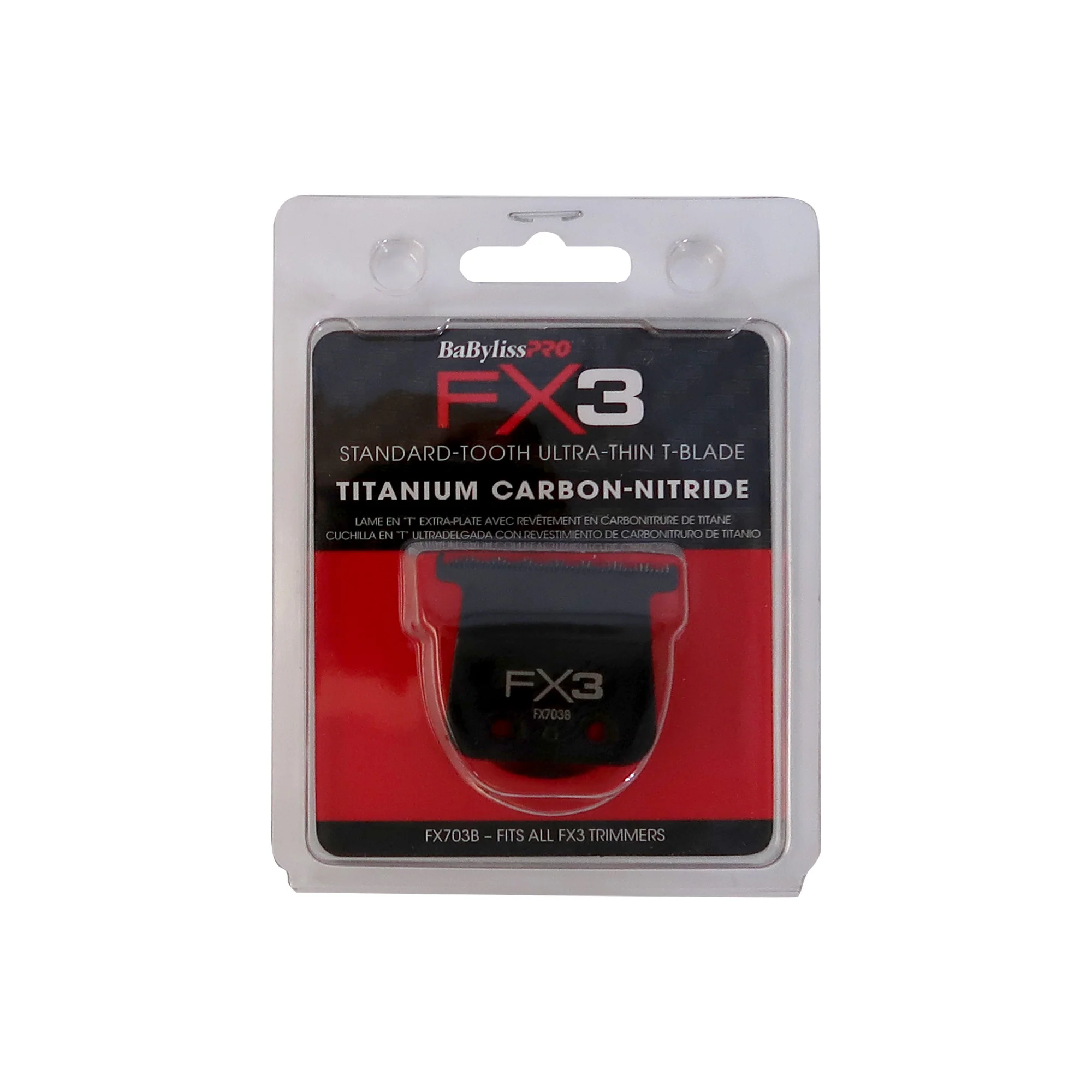 3x BaByliss Pro FX3 Titanium Carbon-Nitride Standard-Tooth Ultra-Thin Replacement T-Blade #FX703B - Image 3