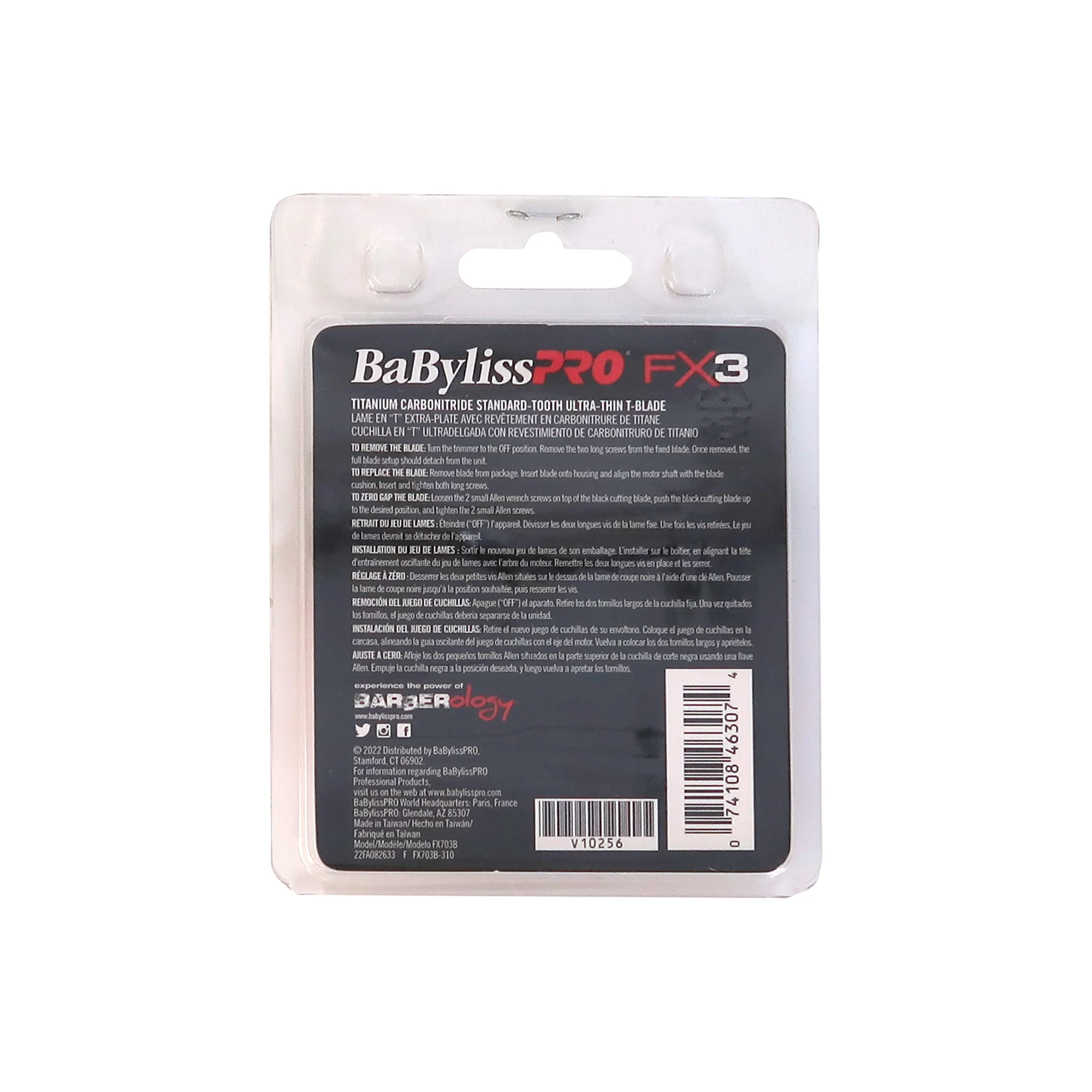 3x BaByliss Pro FX3 Titanium Carbon-Nitride Standard-Tooth Ultra-Thin Replacement T-Blade #FX703B - Image 4
