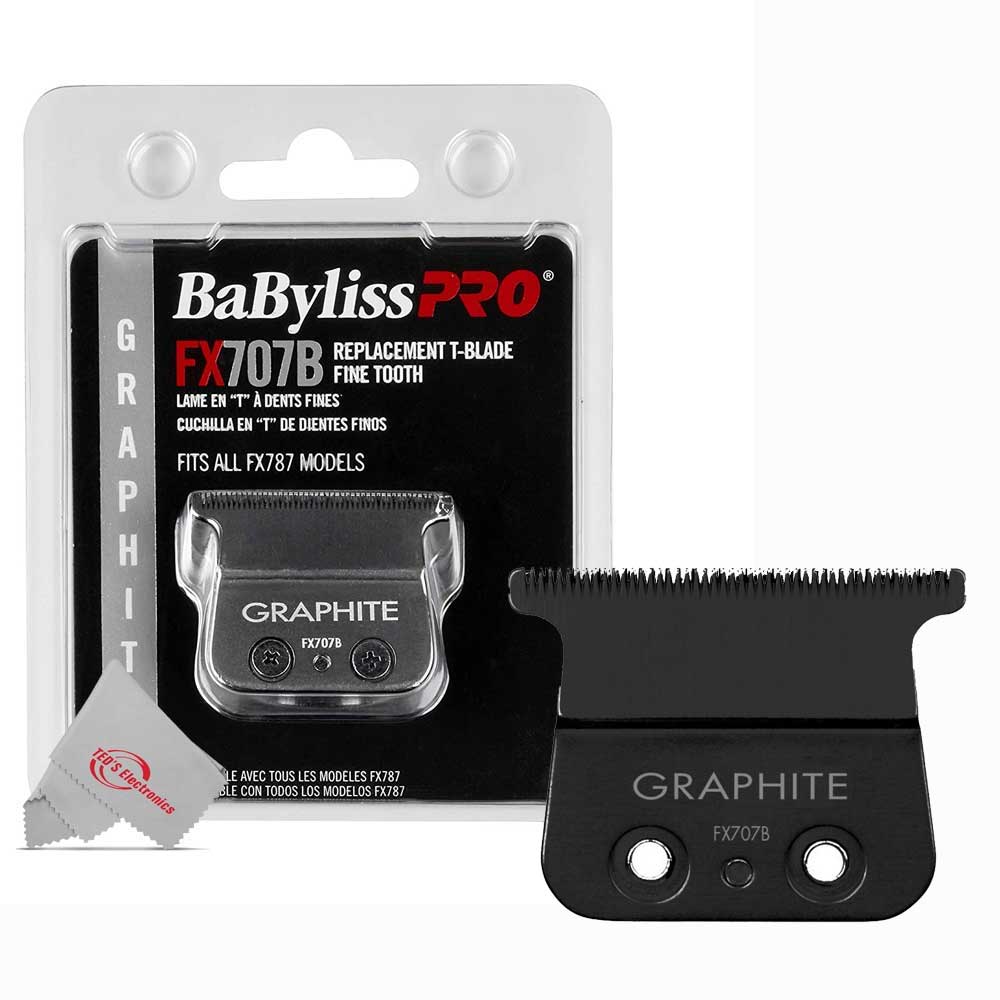 10x BaByliss Pro FX707B Fine Tooth Replacement T-Blade with Soft Knuckle Neck Brush - Image 2