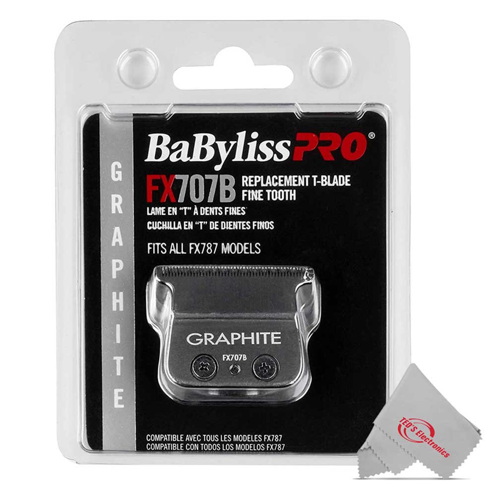 10x BaByliss Pro FX707B Fine Tooth Replacement T-Blade with Soft Knuckle Neck Brush - Image 4