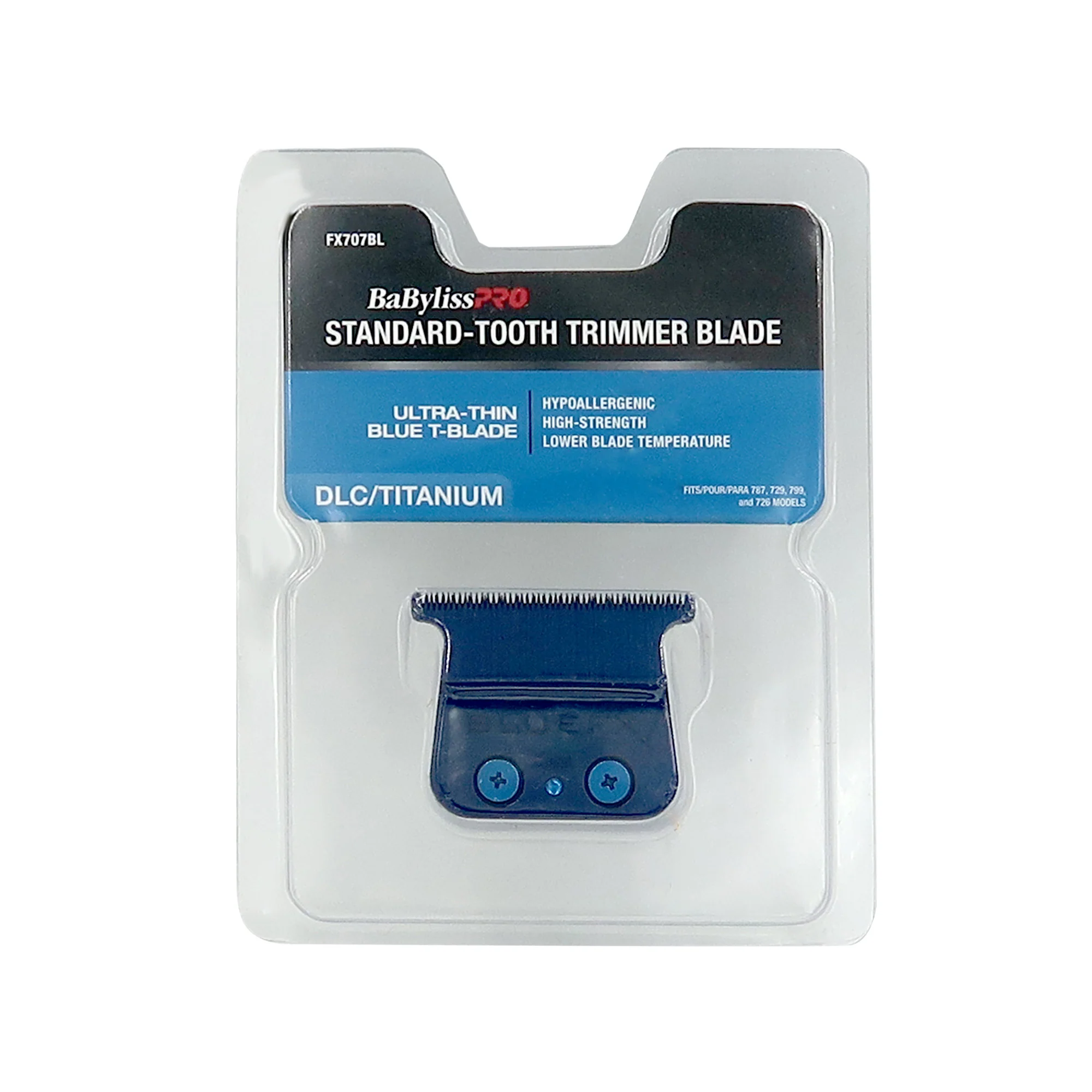 3x BaByliss Pro Blue DLC/Titanium Standard-Tooth Trimmer Blade #FX707BL - Image 3