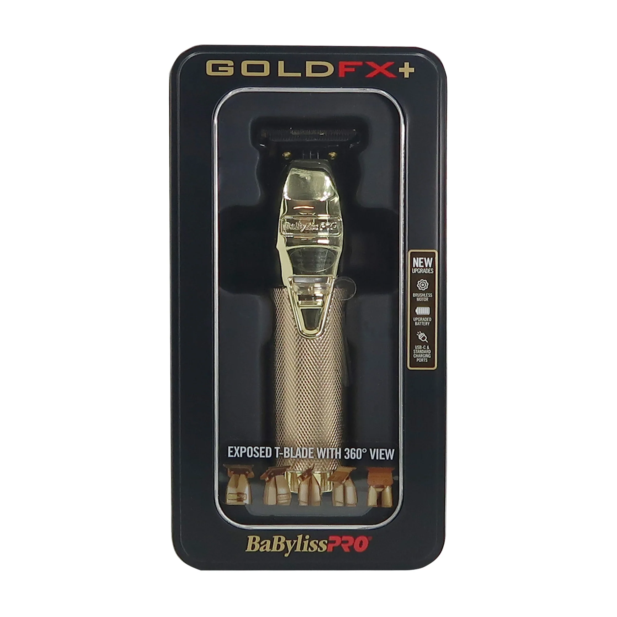 BaByliss Pro GOLDFX+ All-Metal Lithium Outlining Trimmer Gold #FX787NG with Babyliss Pro Foil Cord / Cordless Double Foil Shaver #FXFS2G - Image 5