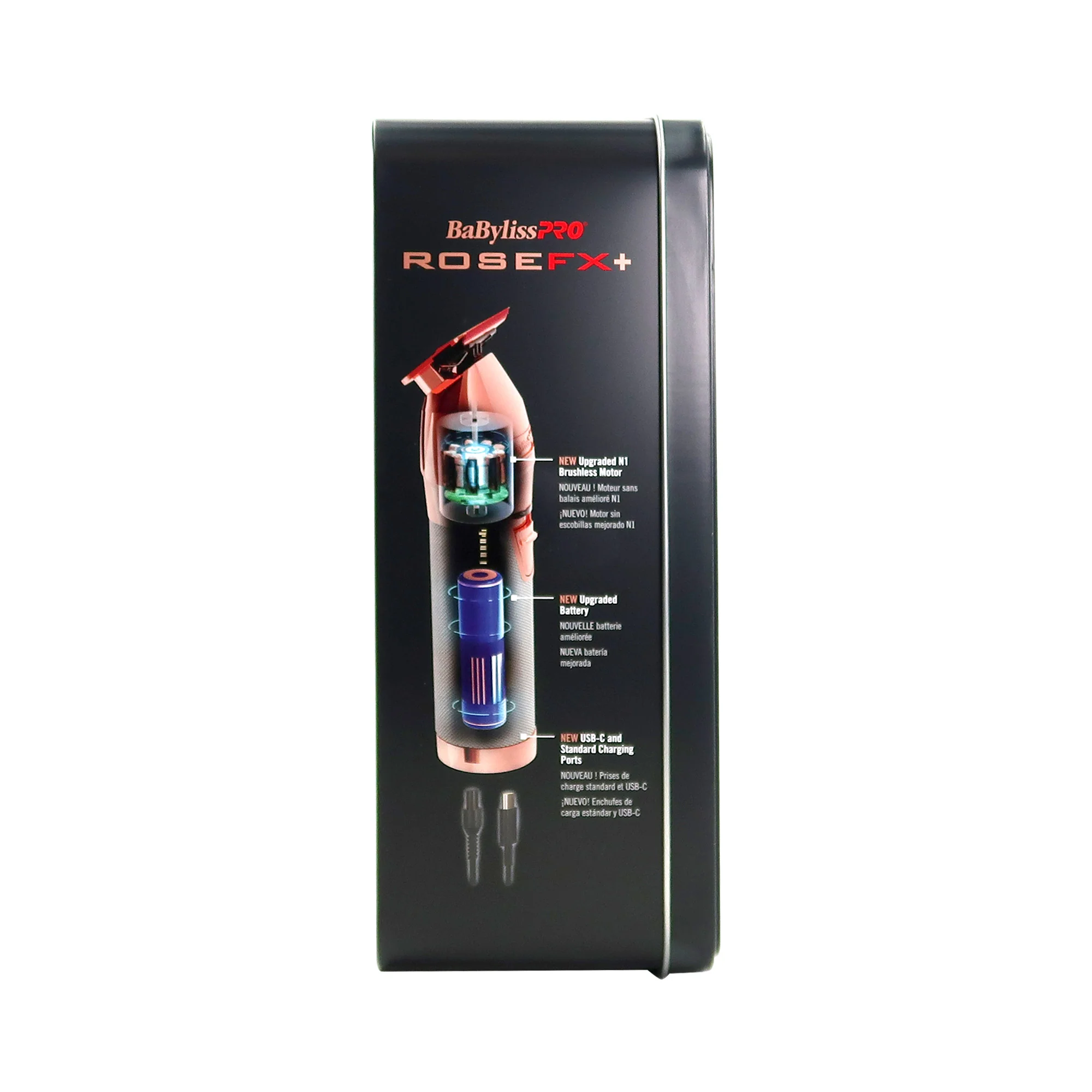 BaByliss Pro ROSEFX+ Professional Cord/Cordless Lithium Outlining Trimmer Rose Gold FX787NRG with FX707RG2 Replacement Deep Tooth T-Blade 2.0MM and Neck Brush - Image 7
