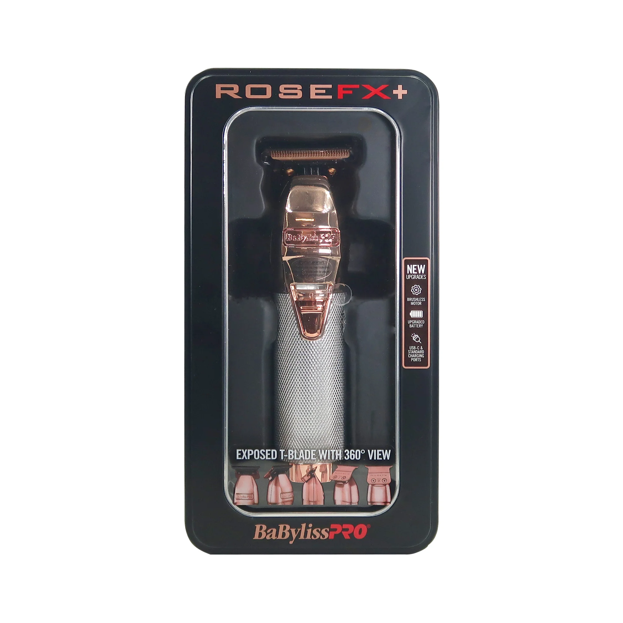 BaByliss Pro ROSEFX+ Professional Cord/Cordless All-Metal Lithium Outlining Trimmer Rose Gold #FX787NRG with BaByliss Pro Barber Clipper Trimmer Pouch - Image 5
