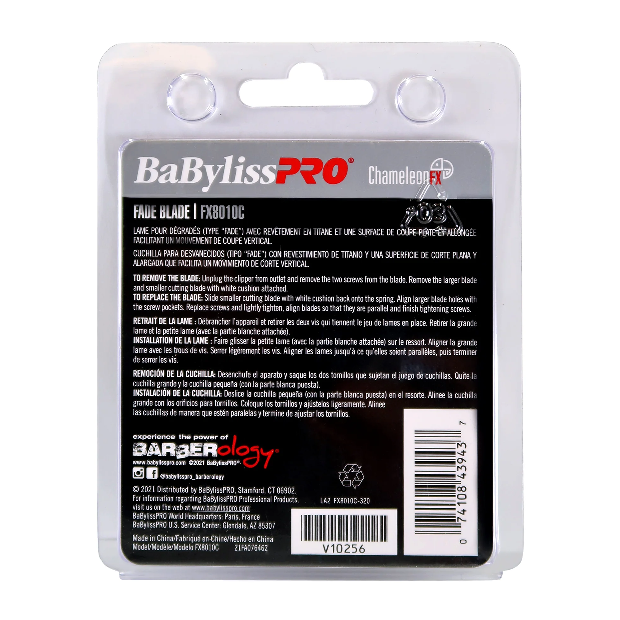 3x BaByliss Pro Replacement Titanium Fade Blade #FX8010C Fits for FX870, FX825 and FX673 Models with Barberology Knuckle Neck Brush - Image 3