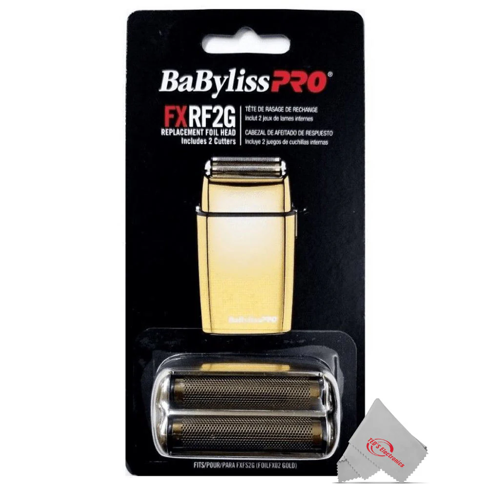 Babyliss Pro Foil FX02 FXFS2G Cord / Cordless Metal Double Foil Shaver + 3x Babyliss PRO FXRF2G Replacement Double Foil Head and Cutters for FX02 Shaver - Image 6