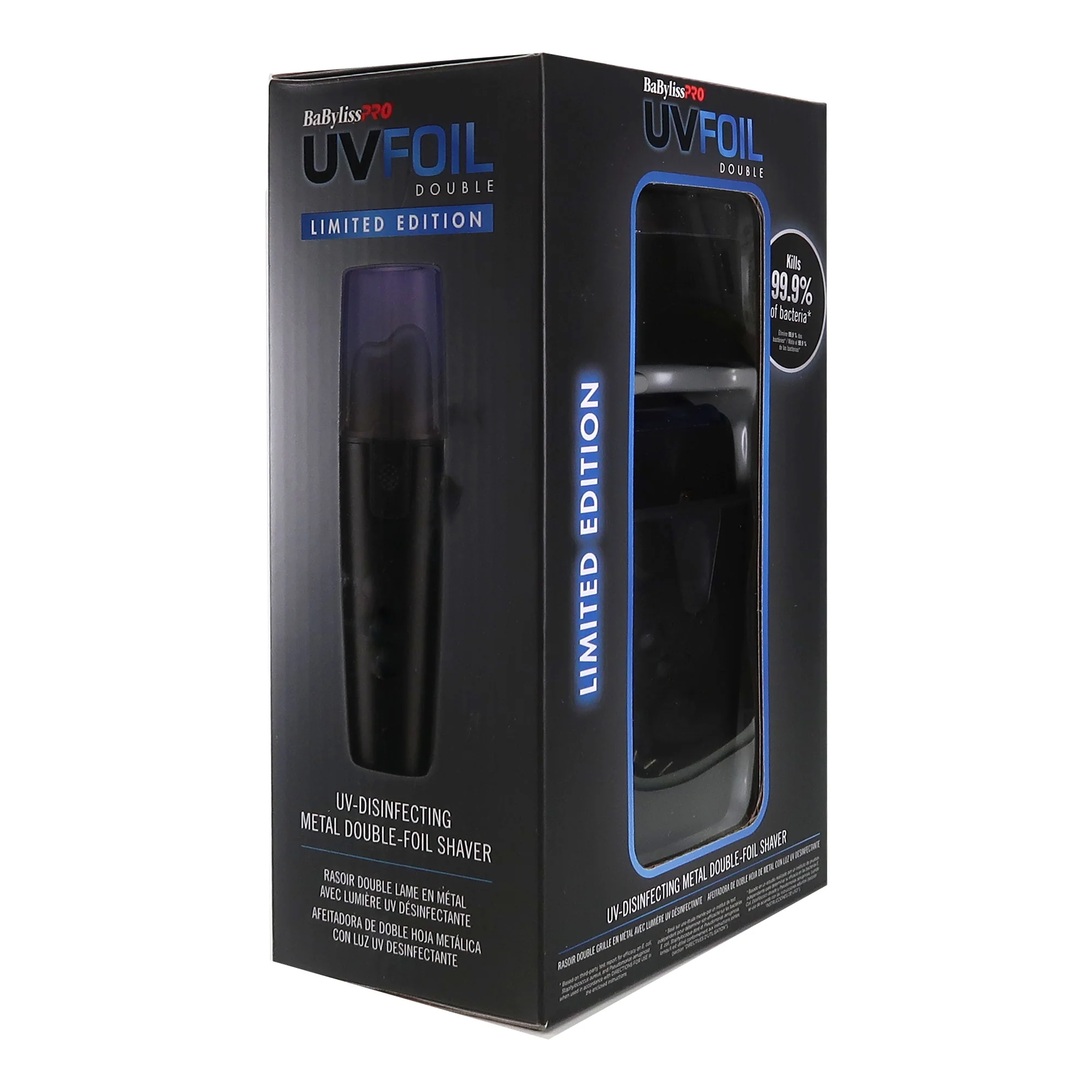 BaByliss Pro LIMITED EDITION UVFOIL UV-Disinfecting Metal Double Foil Shaver FXLFS2MB (Matte Black) with Foil Shaver Storage Case - Image 4