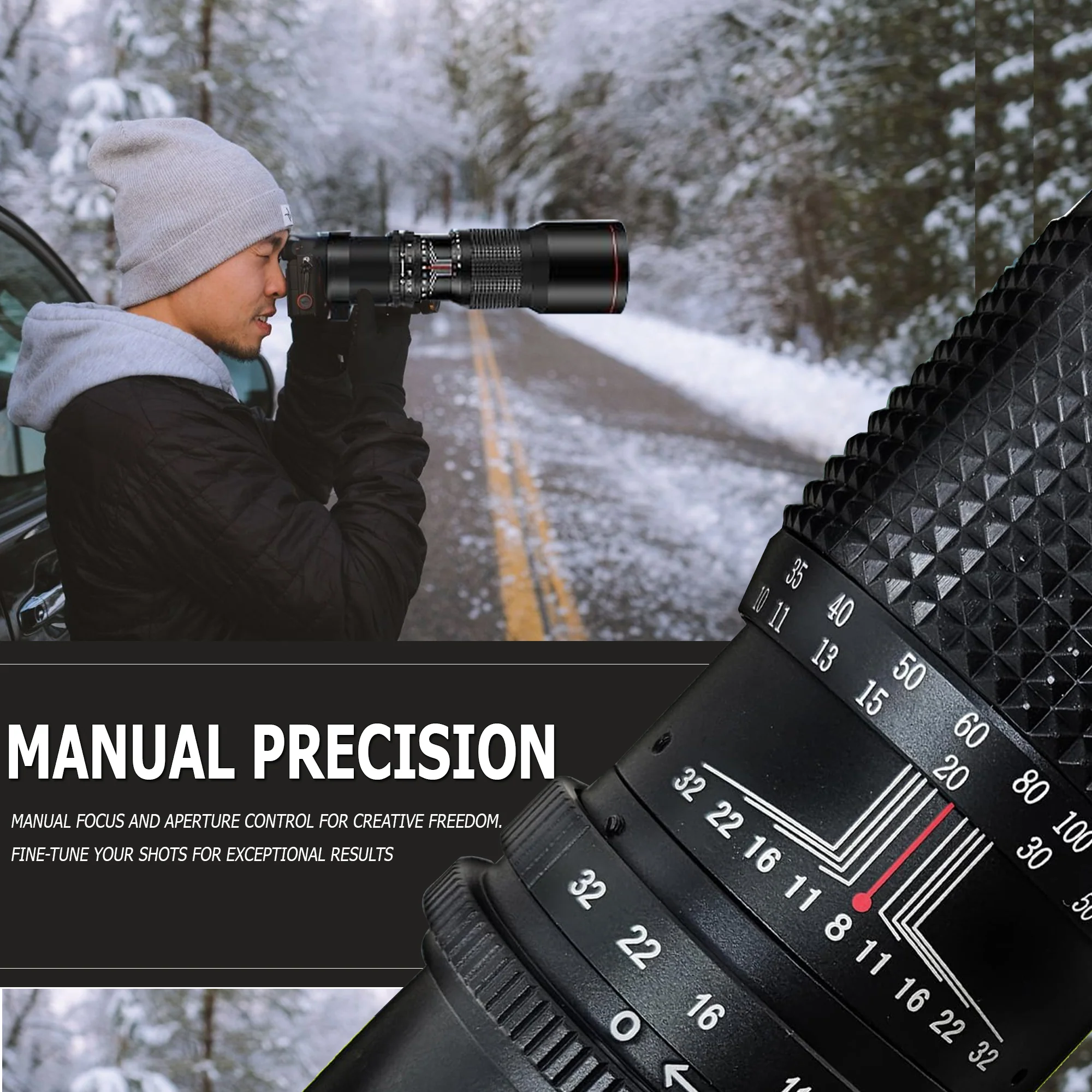 500mm/1000mm f/8 Manual Super Telephoto Lens for Sony A6500 A6400 A6300 A6100 A6000 - Image 4