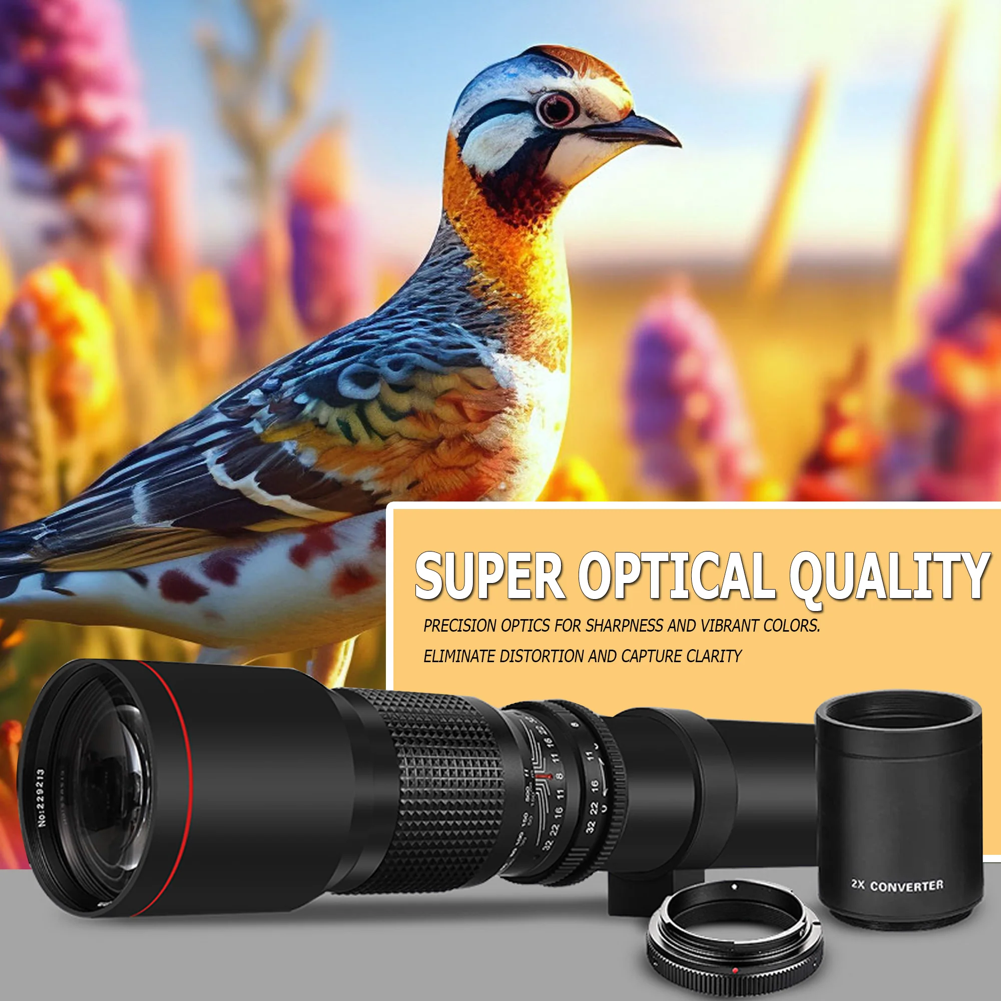 500mm/1000mm f/8 Manual Super Telephoto Lens for Sony A6500 A6400 A6300 A6100 A6000 - Image 5