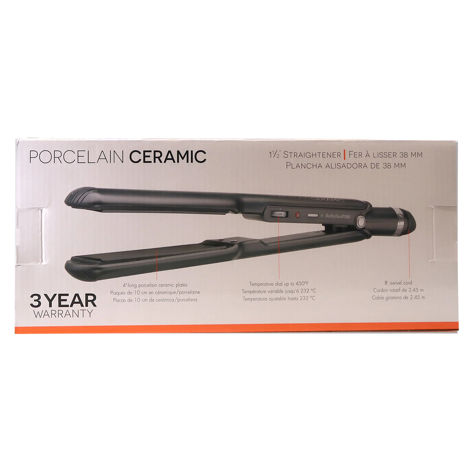 BaByliss Pro Porcelain Ceramic Straightening Iron - 1½" #BP9559UC - Image 4