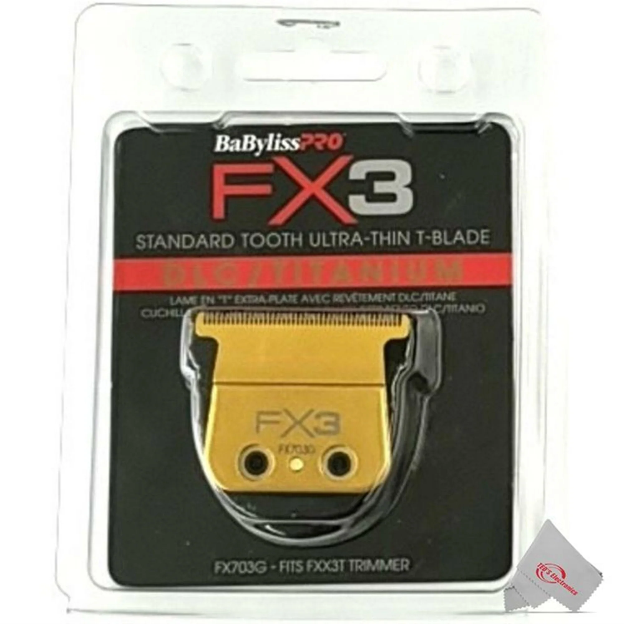 3x Babyliss Pro FX703G FX3 DLC Titanium Standard Tooth Ultra-Thin Blade Zero Gap Blade - Image 3