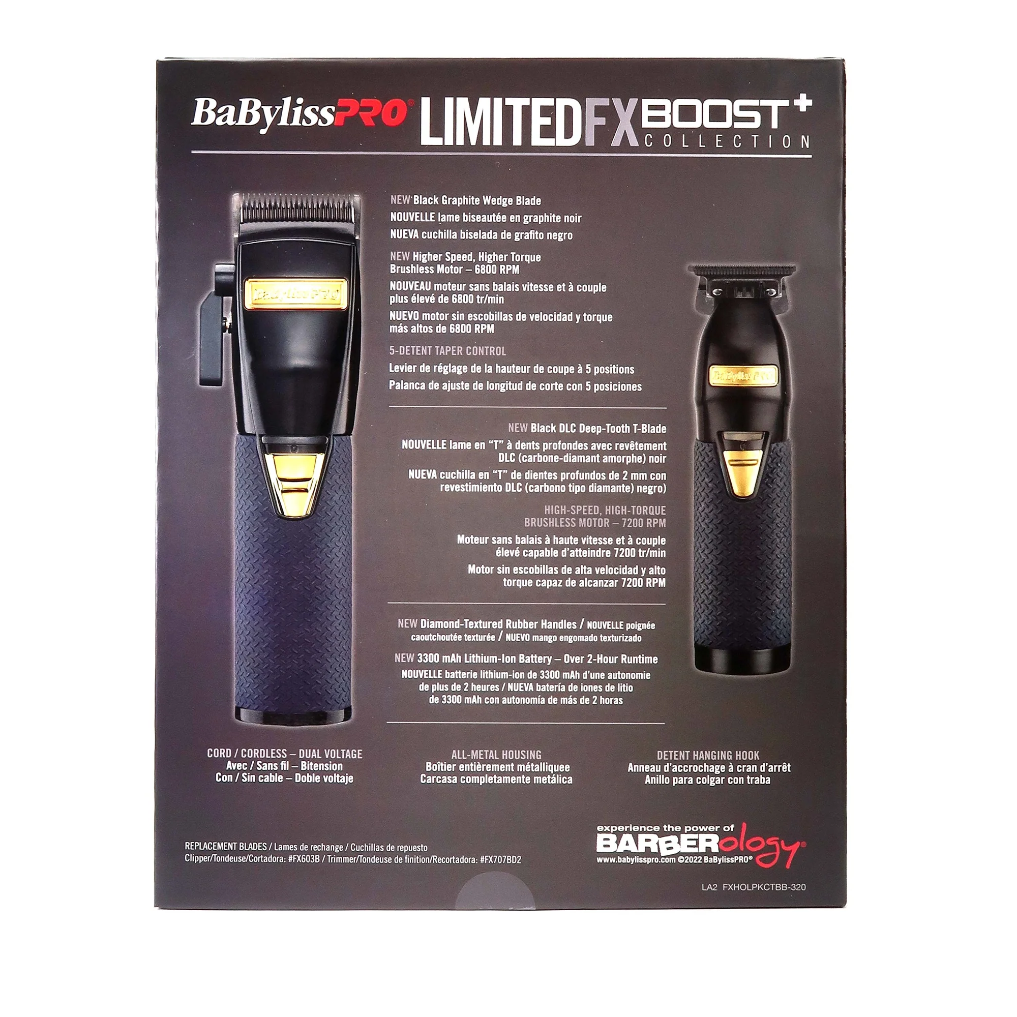BaByliss Pro LimitedFX Boost+ Collection Clipper, Trimmer & Charging Base Set - Black FXHOLPKCTB-B - Image 3