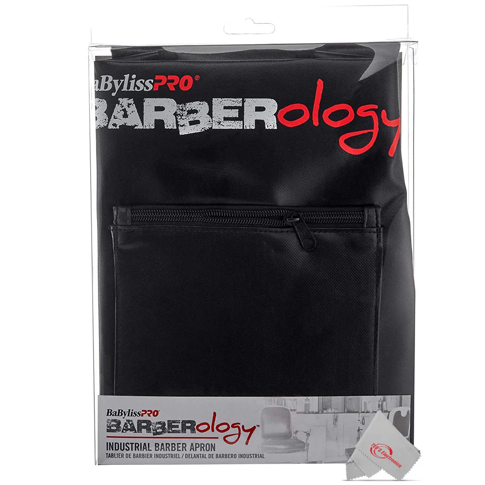 Babyliss Pro Barberology Industrial Barber Apron with Barberology Comb Set (Clipper, Cutting, Taper Combs) - Red and Barberology 10oz Spray Bottle - Image 4