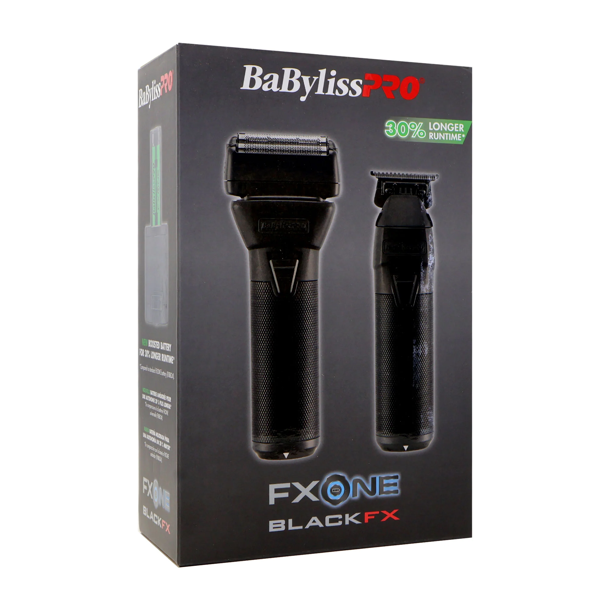 BaByliss Pro FXONE BlackFX Limited Edition Prepack - Stick Shaver and Outlining Trimmer Black FX1FSTMBPK + BaByliss Pro FXONE Dual-Charging Prepack FXC2BPPK + BaByliss Pro Pro Cutting Cape + BaBylissPRO Barberology 9" Comb - Black + BaByliss Pro Fade Brus - Image 4