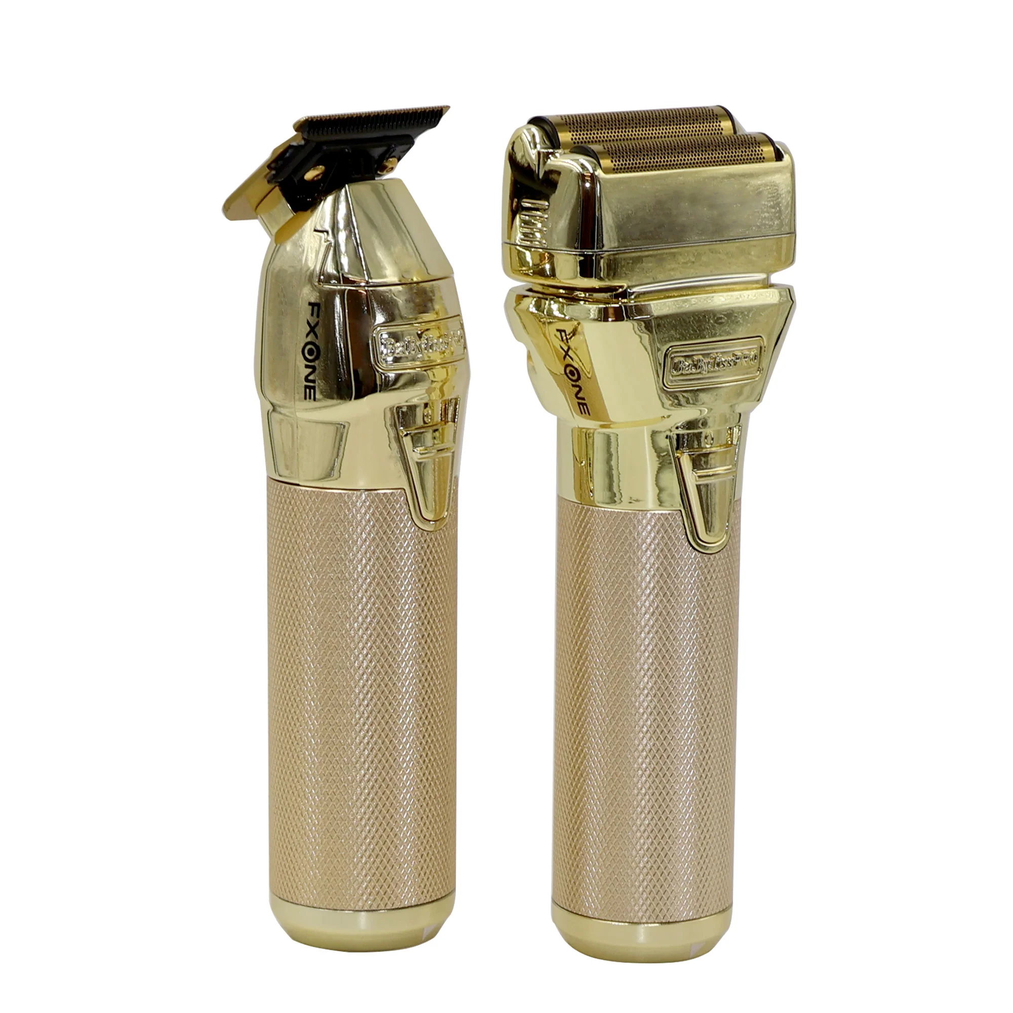 BaByliss Pro FXONE GOLDFX Limited Edition Prepack - Outlining Trimmer and Double Foil Stick Shaver (Gold) FX1FSTGPK + BaByliss Pro FXONE Dual-Charging Prepack [2 Batteries, 1 Charging Stand] #FXC2BPPK + BaBylissPRO Barberology 9 Inch Clipper Comb - Black - Image 2