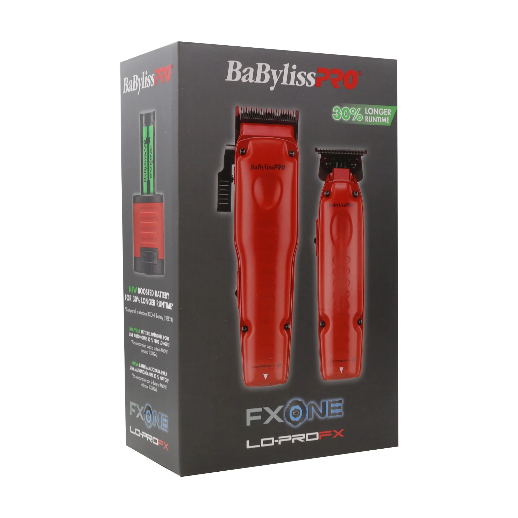 BaByliss Pro FXONE LO-PROFX Hair Clipper, Trimmer, Charging Base and Boosted Capacity Battery (Red) FX129MRPK Barber Essential Bundle - Image 4