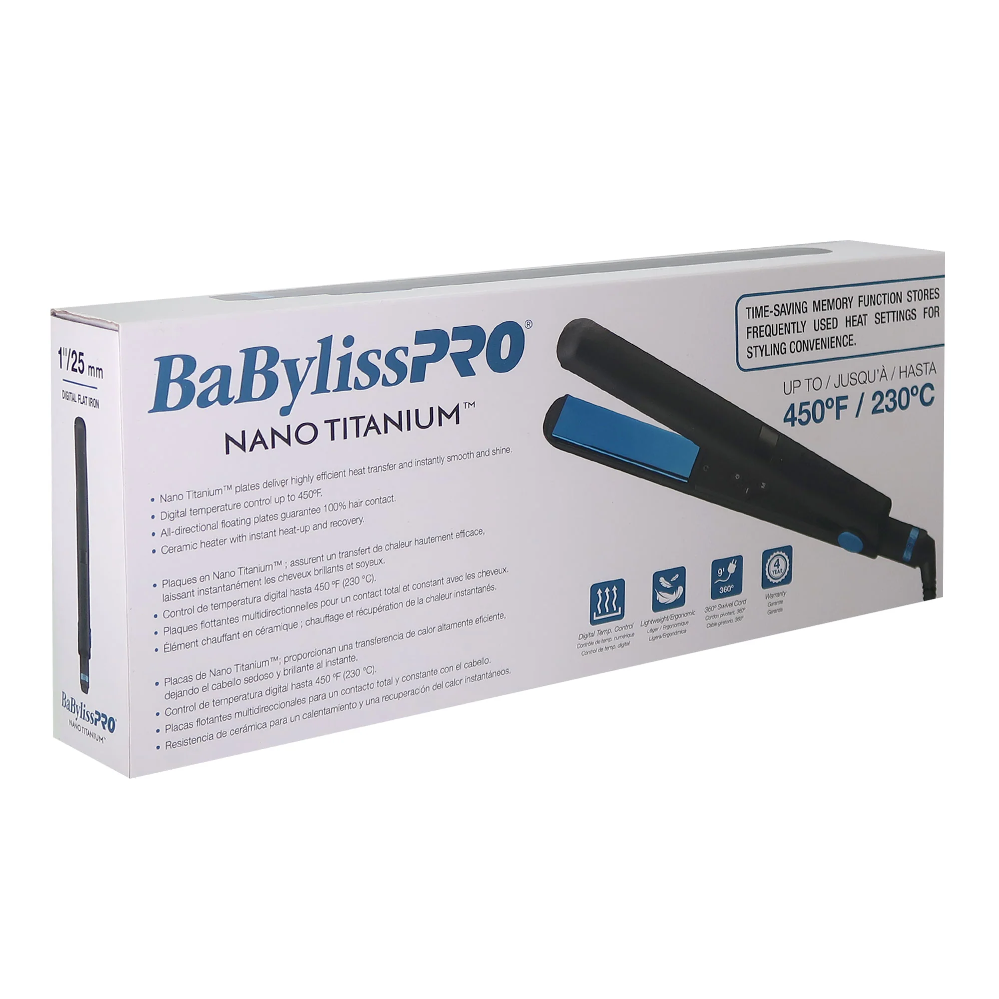 BaByliss Pro Nano Titanium LIMITED EDITION 1" Digital Flat Iron BNTMB4095TUC with Barberology Comb Set and Professional Cutting Cape BBCAPEMB - Image 8