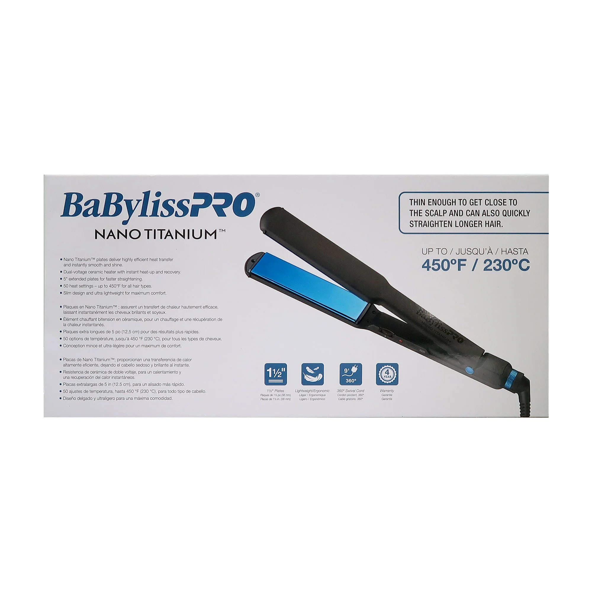 BaByliss Pro LIMITED EDITON Nano Titanium 1-1/2" Ultra-Thin Flat Iron #BNTMB4073TUC (Dual Voltage) - Image 11