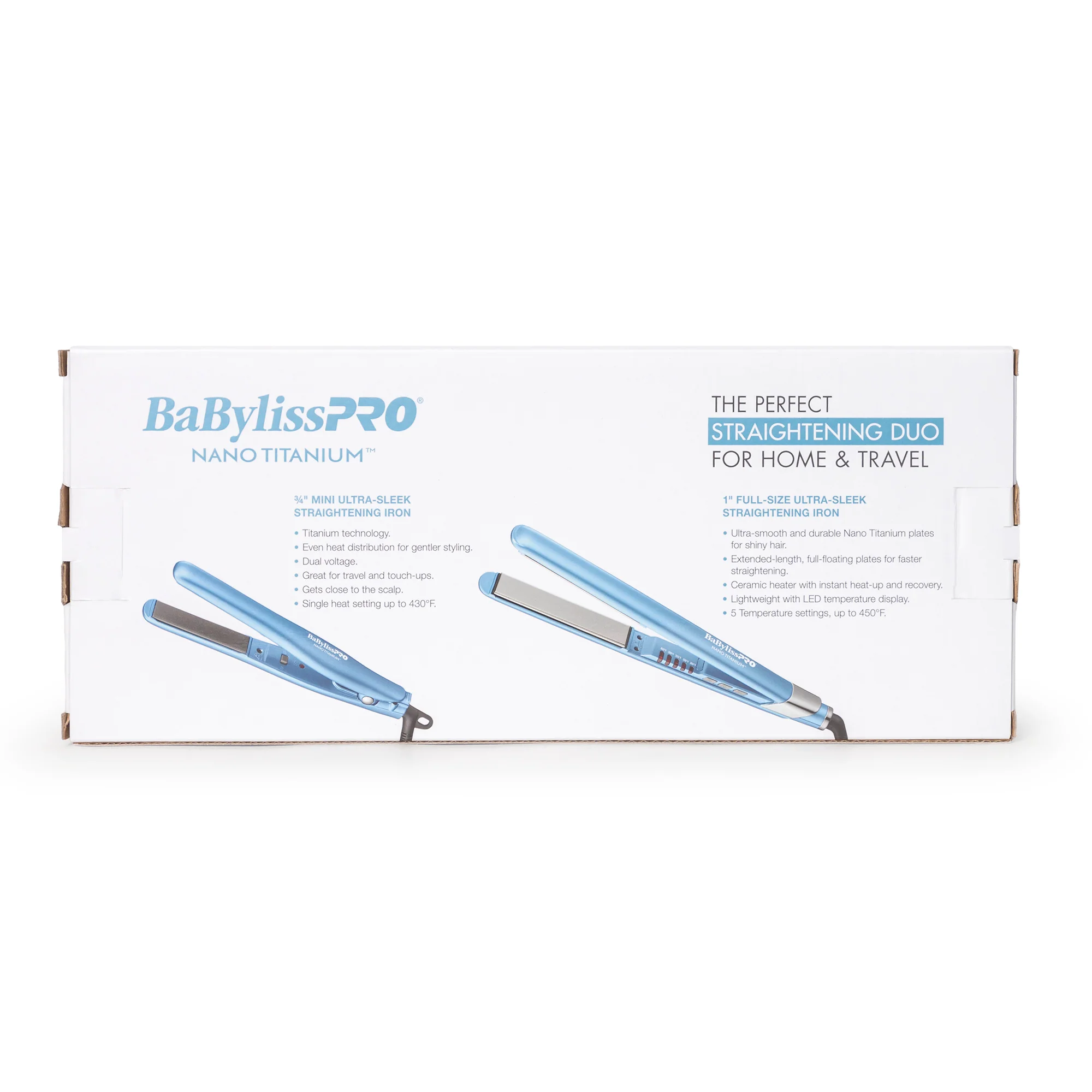 BaByliss Pro Nano Titanium 1" Ultra-Sleek Flat Iron & 3/4" Ultra-Sleek Straightener Prepack BNTPP93 - Image 3
