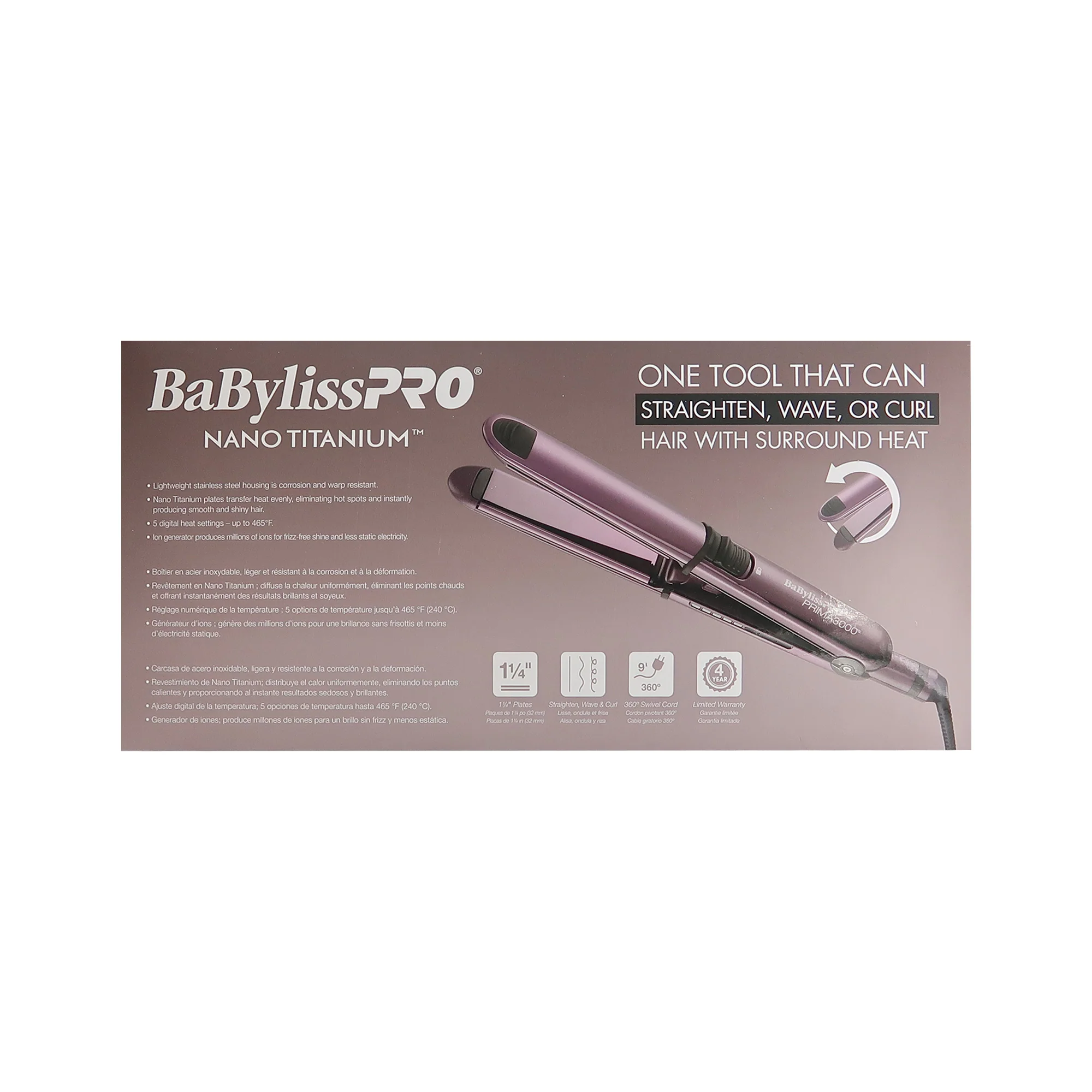 BaByliss Pro Rapido Nano Titanium Italian Performance Hair Dryer (Red) #BRRAP1 with LIMITED EDITION Nano Titanium Prima 3000 Flat Iron Midnight Purple - 1¼" #BNTP3000TUC (Dual Voltage) - Image 11