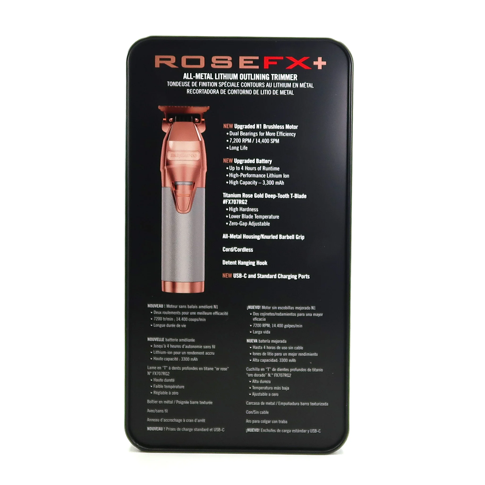 BaByliss Pro ROSEFX+ All-Metal Lithium Clipper #FX870NRG with BaByliss Pro ROSEFX+ Cord/Cordless All-Metal Lithium Outlining Trimmer Rose Gold #FX787NRG - Image 11