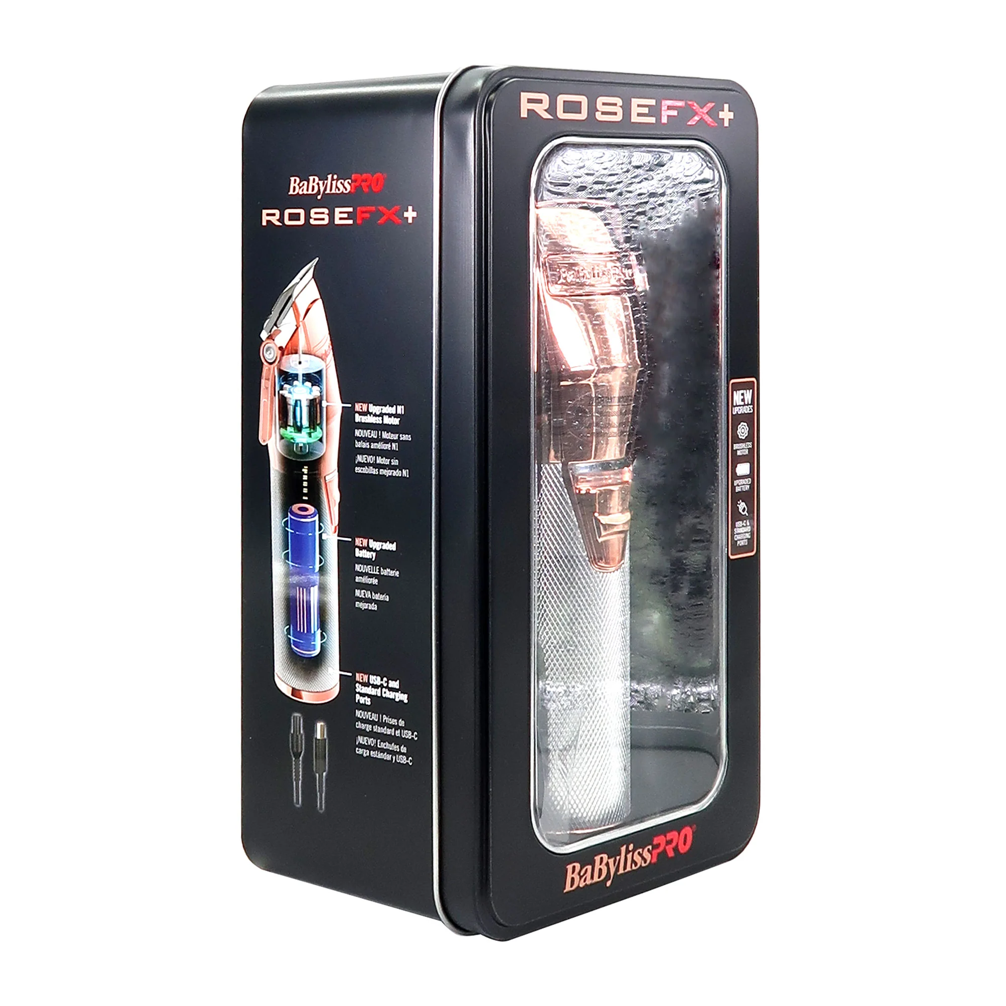 BaByliss Pro ROSEFX+ All-Metal Lithium Clipper #FX870NRG with BaByliss Pro ROSEFX+ Cord/Cordless All-Metal Lithium Outlining Trimmer Rose Gold #FX787NRG - Image 4