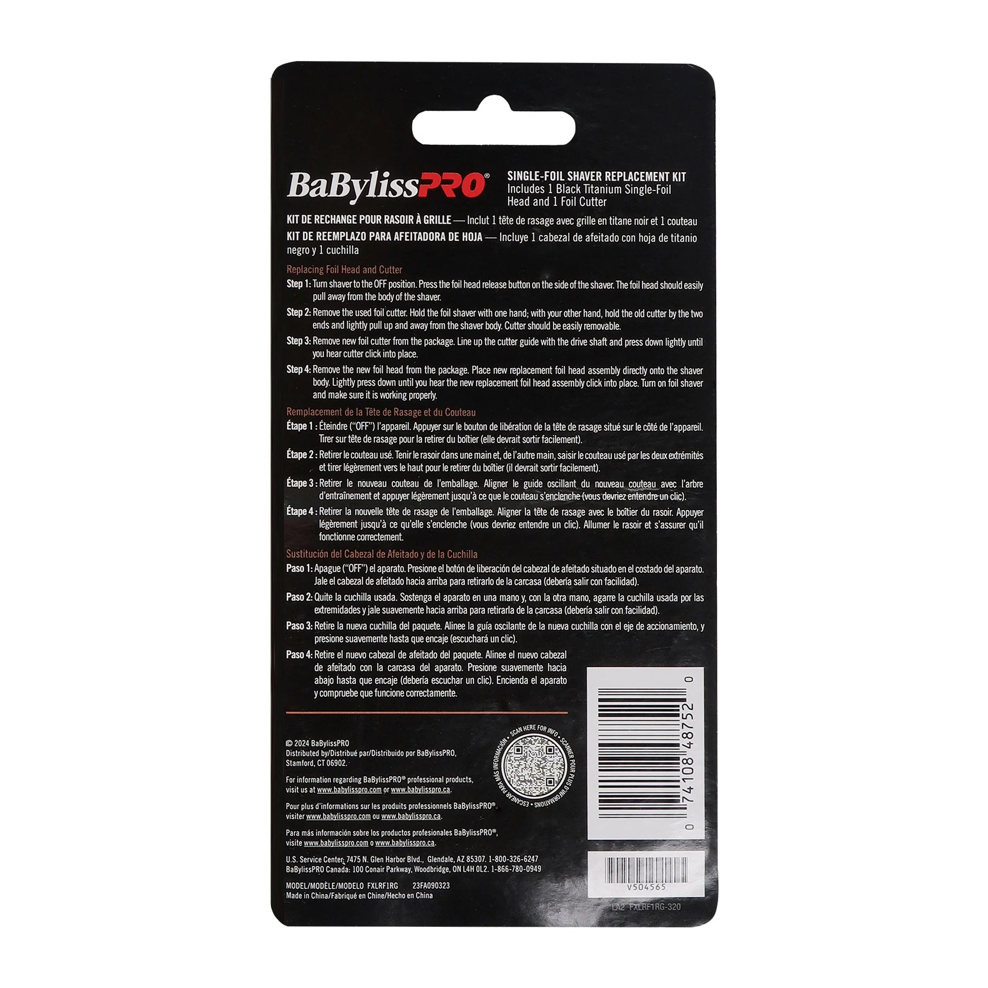 BaByliss Pro UVFOIL Single-Foil Shaver Replacement Kit [Single-Foil & Cutters] - Gold #FXLRF1G - 3 Units - Image 3
