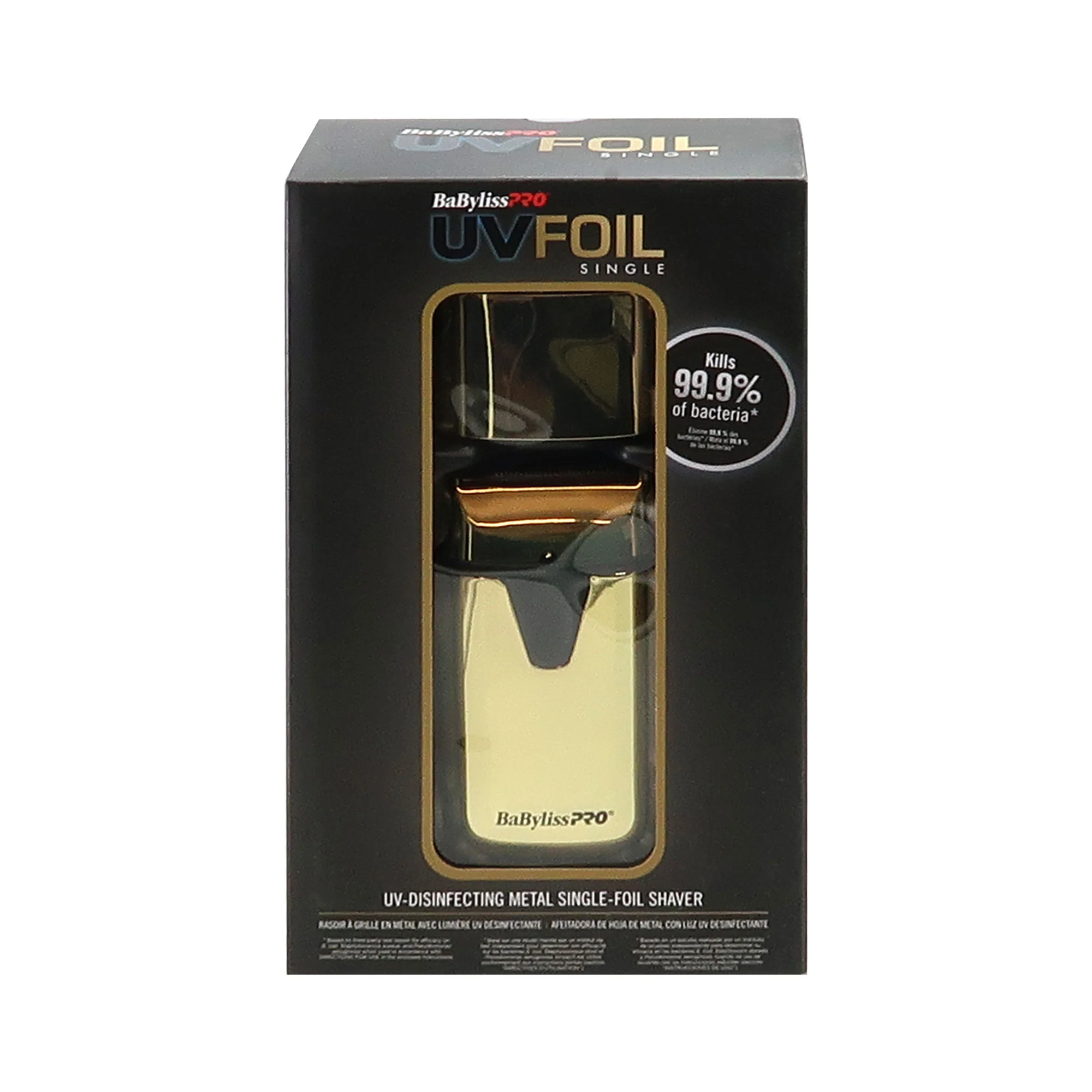BaByliss Pro UVFOIL UV-Disinfecting Metal Single Foil Shaver - Gold #FXLFS1G with BaByliss Pro FXONE GOLDFX All-Metal Interchangeable-Battery Trimmer #FX799G - Image 11
