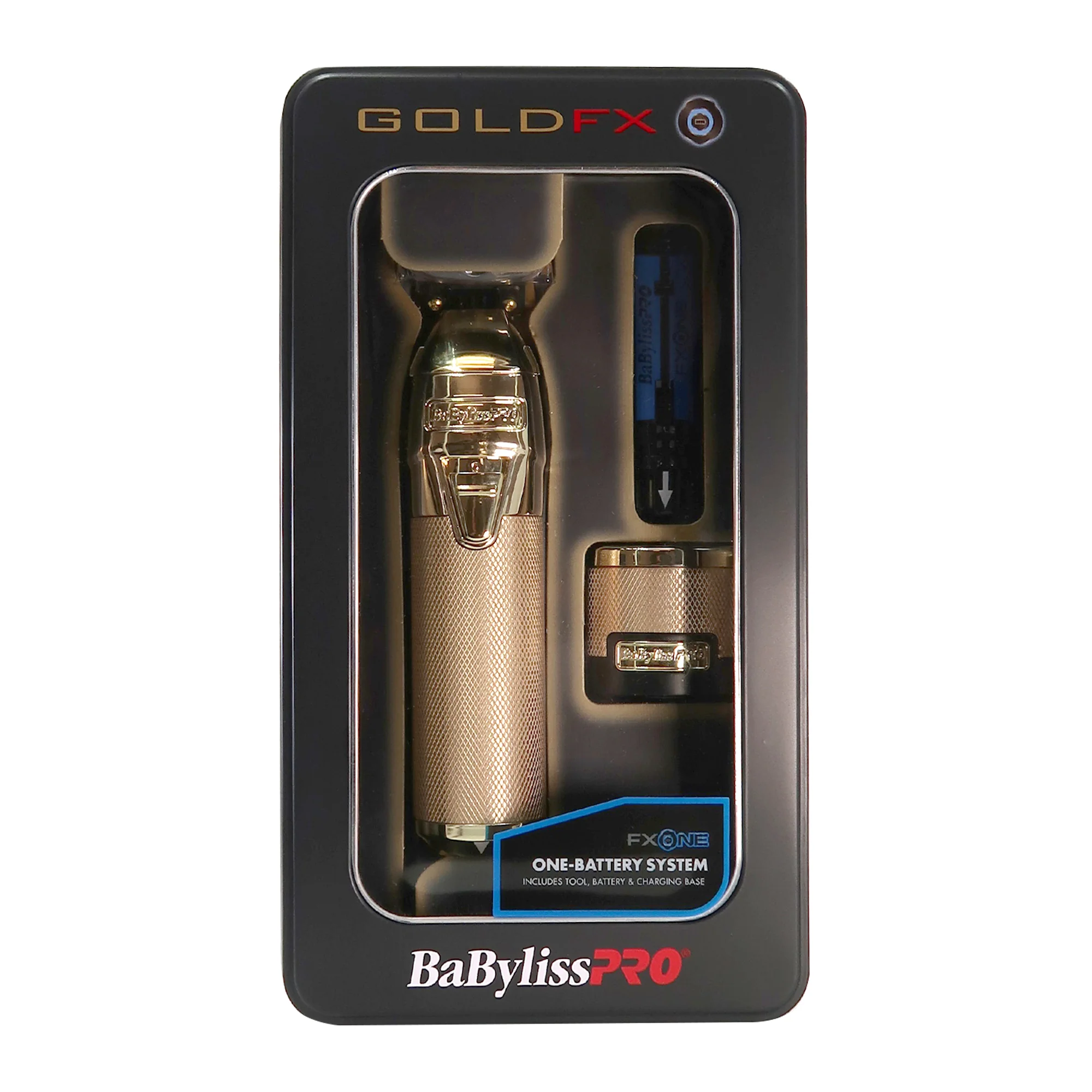 BaByliss Pro UVFOIL UV-Disinfecting Metal Single Foil Shaver - Gold #FXLFS1G with BaByliss Pro FXONE GOLDFX All-Metal Interchangeable-Battery Trimmer #FX799G - Image 5